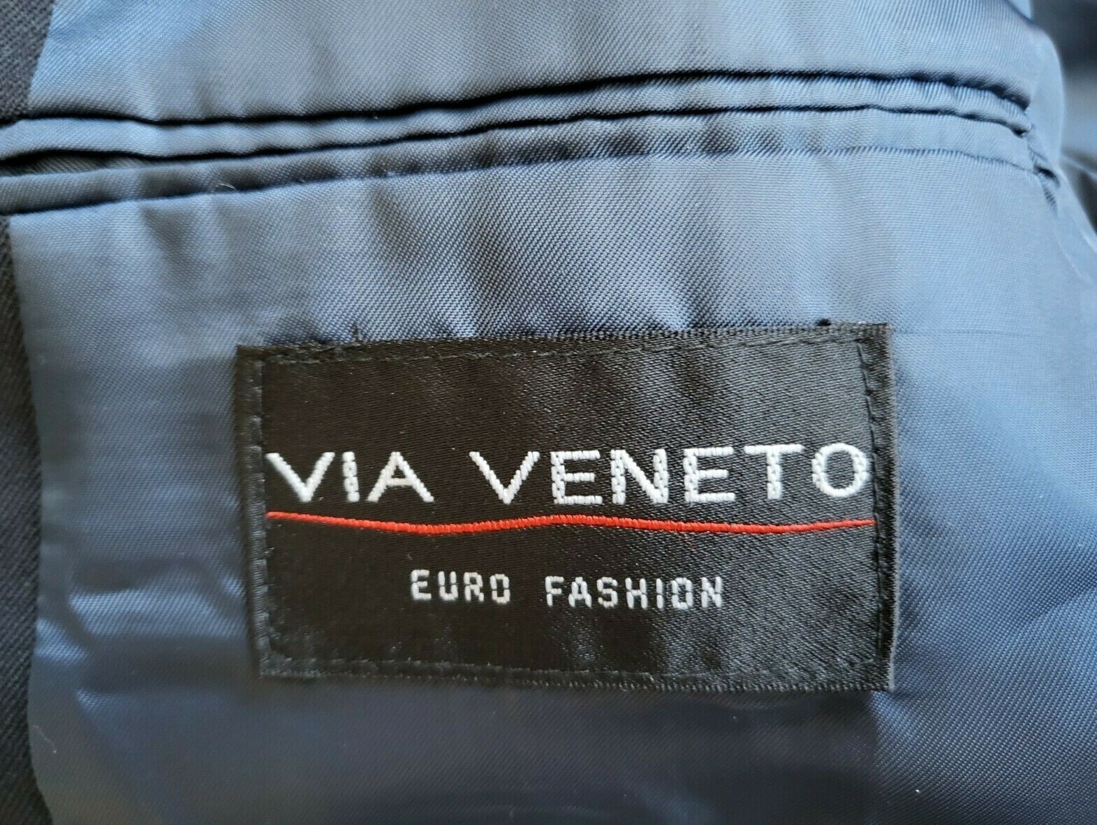 Via Veneto Suit Jacket Mens 42L Euro Fashion Sport Coat Blazer Wool Black