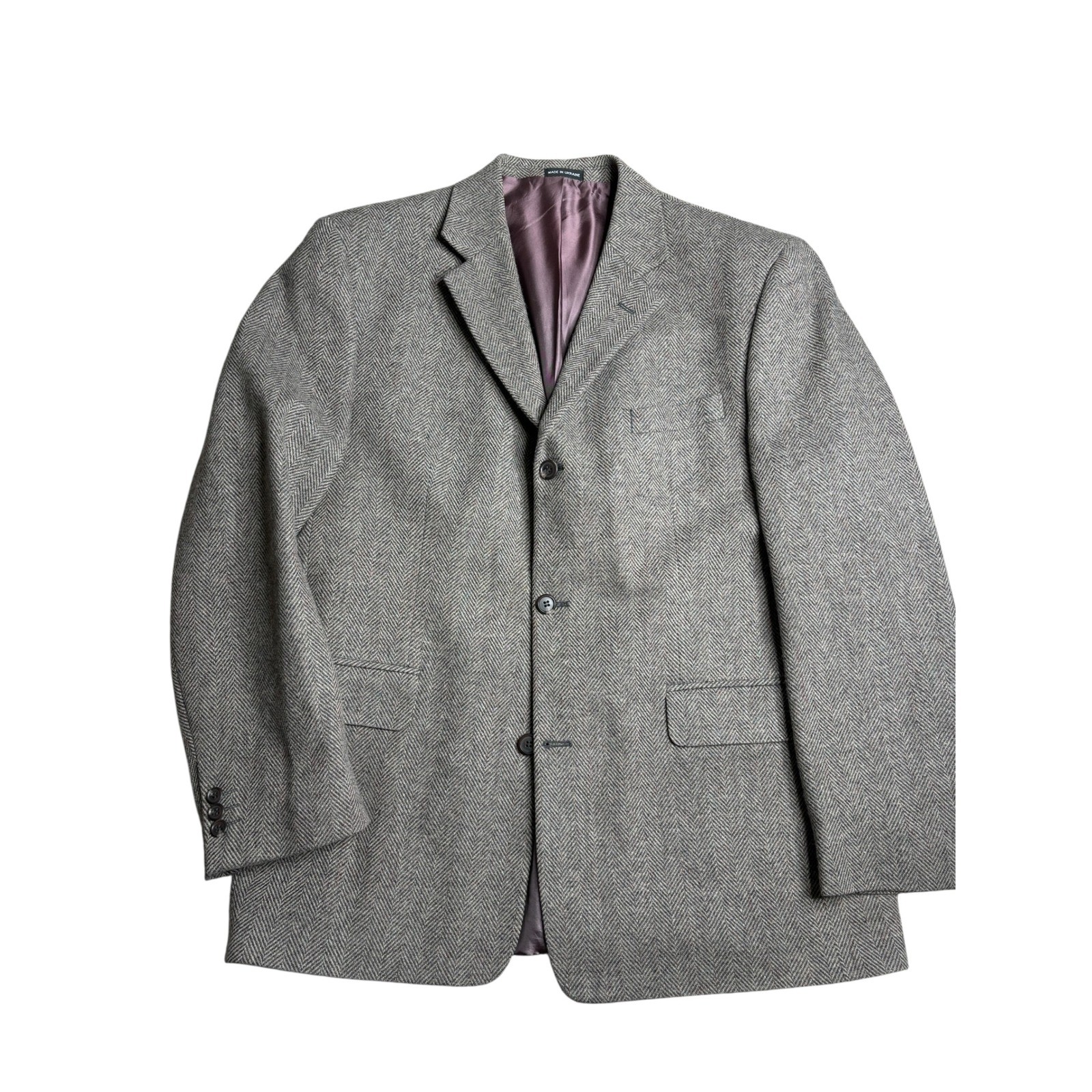 J.D. Christopher London New York Herringbone Blazer Sport Coat Jacket 44L