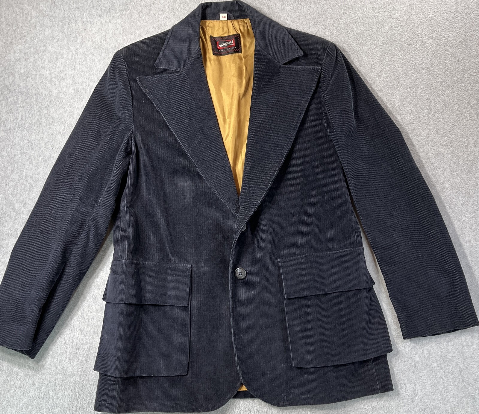 National Shirtshops Corduroy Jacket Mens 46 Vintage 60-70’s Classic Preppy Retro