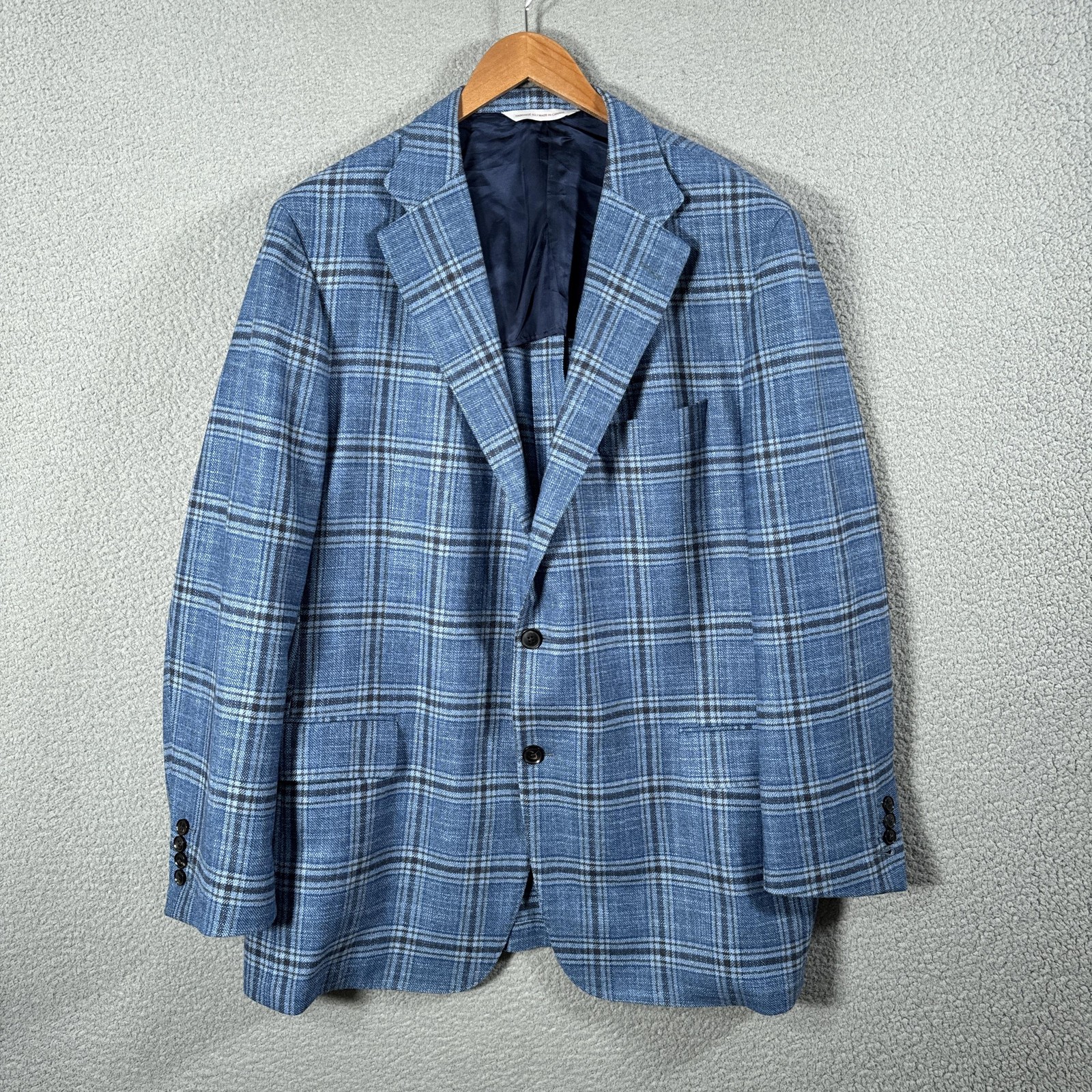 Samuelsohn Blazer Mens 48 Long Blue Plaid Wool Cashmere Soft Sport Coat Canada