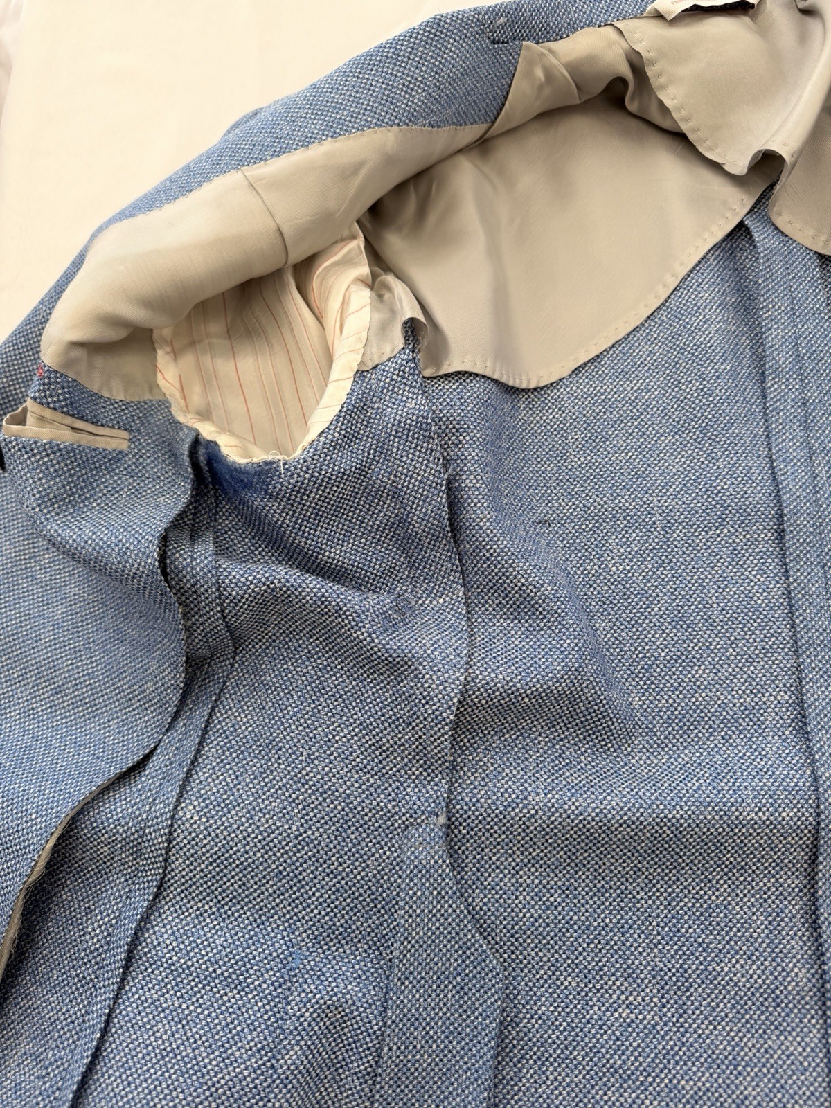Samuelsohn sport coat 39R – Loro Piana Summertime Hop sack Fabric Bright Blue