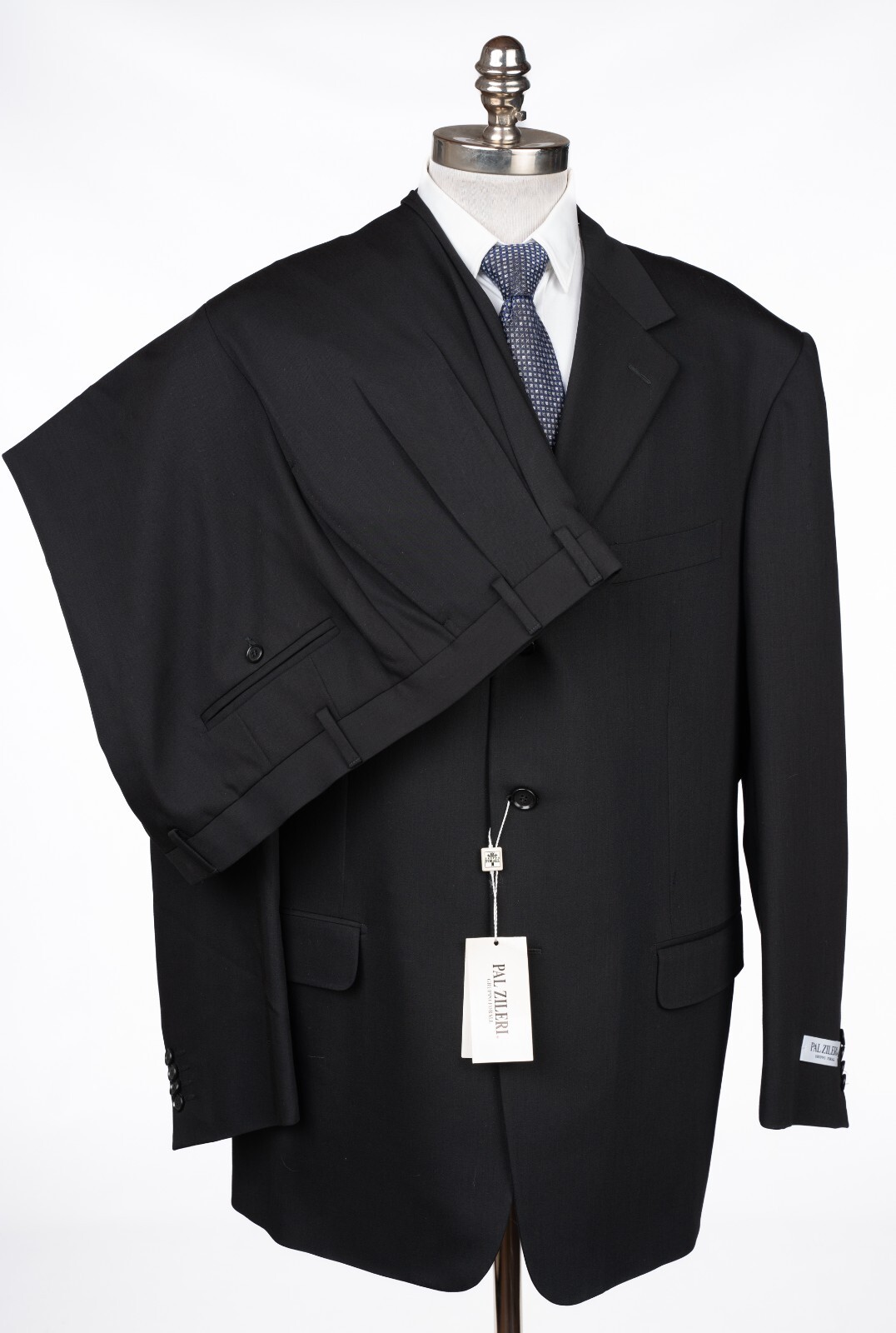 PAL ZILERI Black Wool Suit All Seasons 3 Button Regular Fit 48 L (EU 58) Drop 8