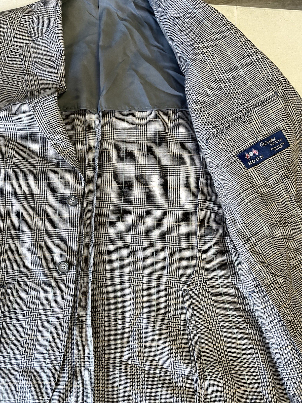 J CREW Blazer in English wool-linen blend in Blue Grey Glen 40 R NWT $398 CF207