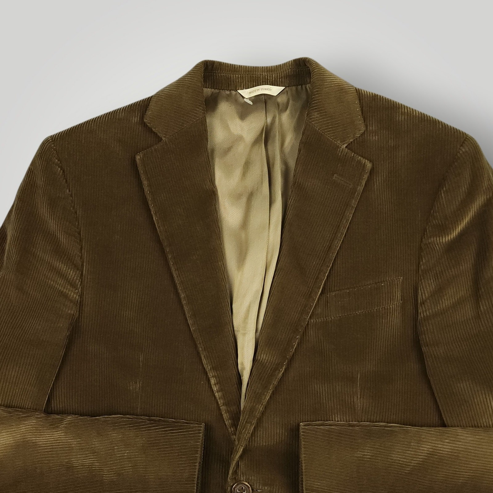 Banana Republic Hacking Jacket 38R Y2k Wide Wale Corduroy Cotton Cashmere Brown