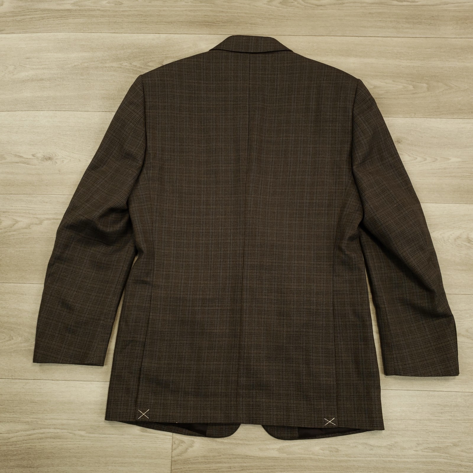 Jos A Bank Travelers Sport Coat Men’s 41L Wool Brown Plaid 2 Btn Dual Vent NEW