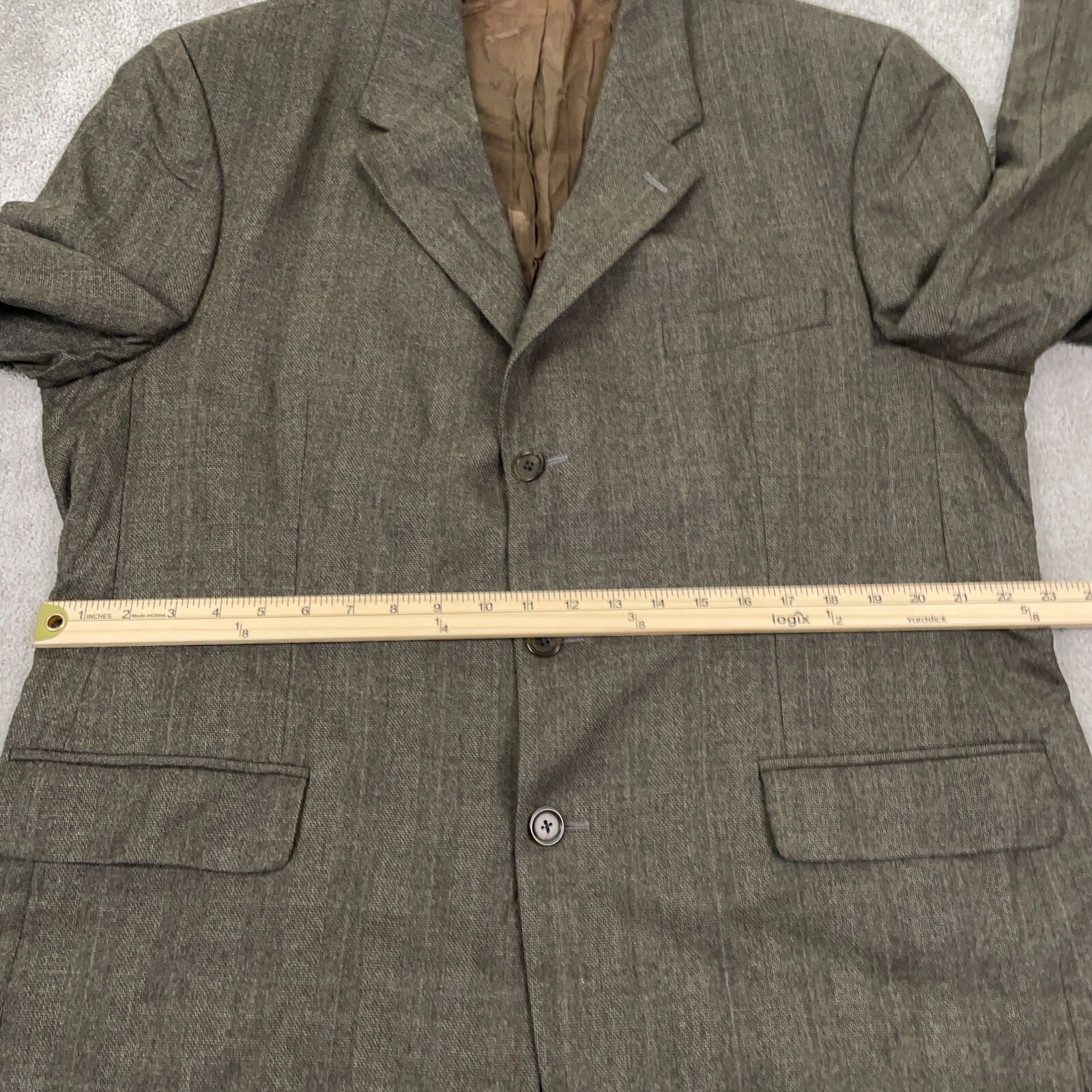 VTG Chaps Ralph Lauren Sport Coat Jacket Size 46R Brown Wool Tweed Blazer Canada