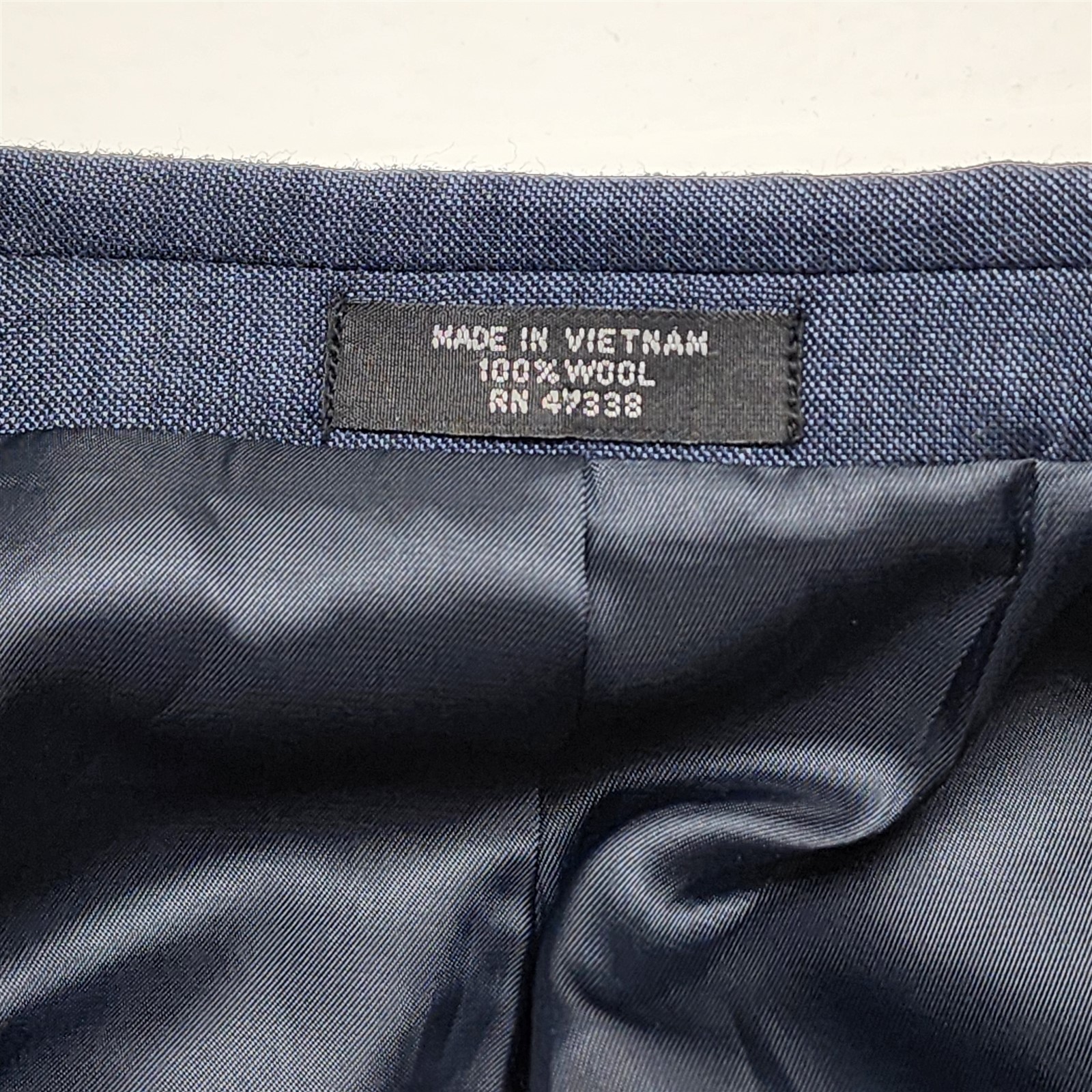 Jones New York 56R 54×28 Dark Blue Gray Micro Birdseye 100% Wool 2Btn Mens Suit