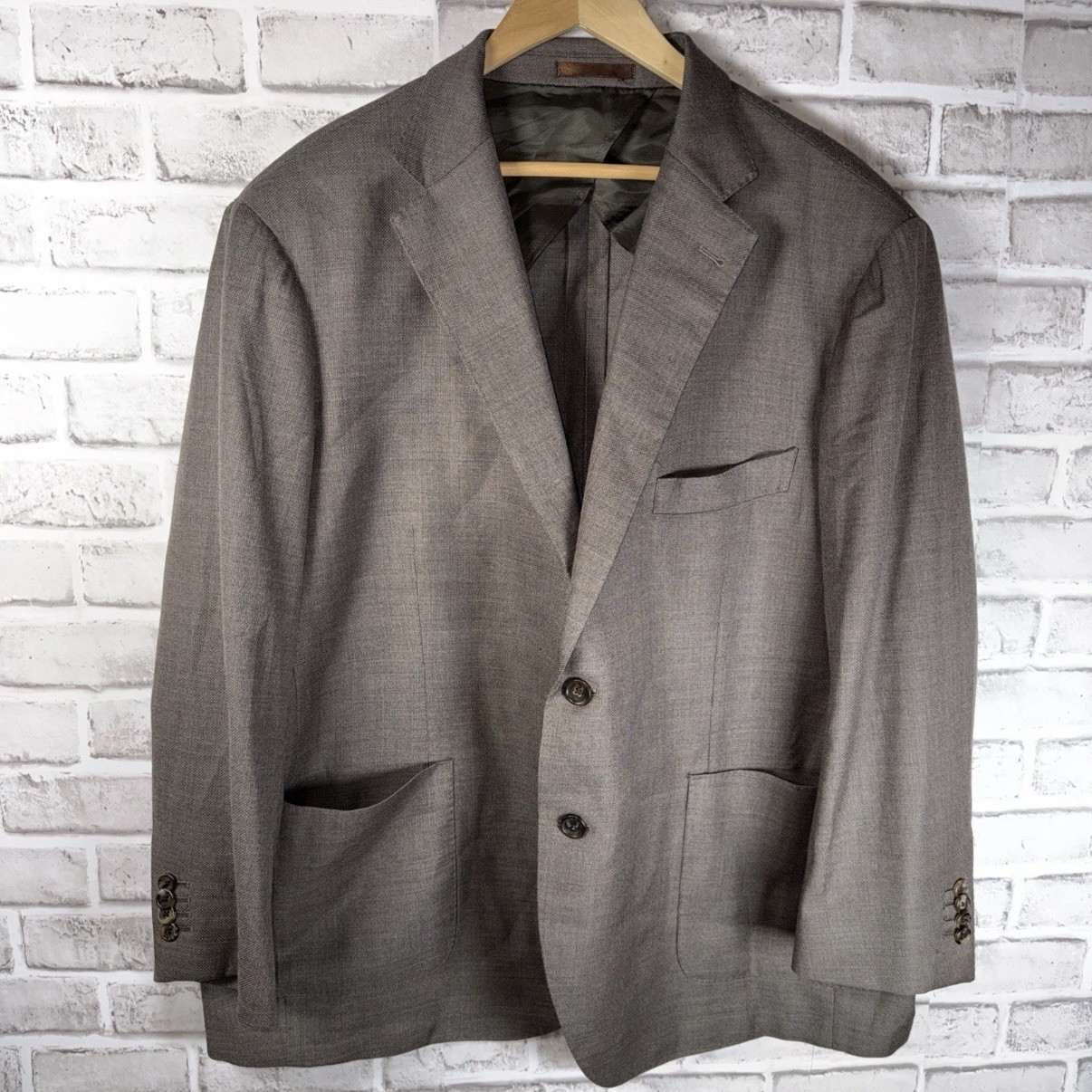 Proper Cloth Blazer Jacket Loro Piana 100% Wool Made In Italy Mocha Brown 54S