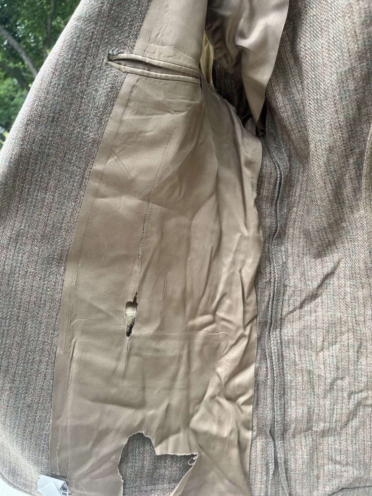 Vintage Brooks Brothers Brown Herringbone Sport Coat Blazer 44R Single Vent