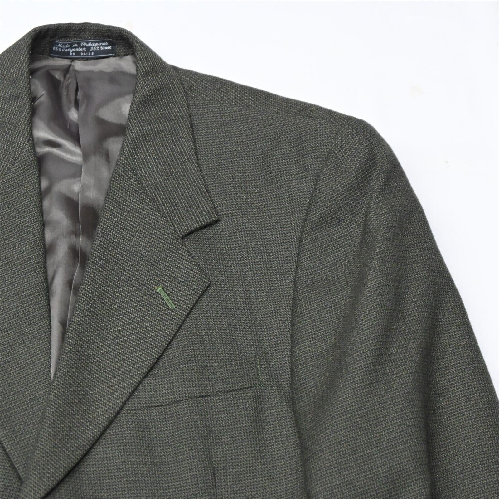 Franco Lanzetti 40R 30×28 Green Tweed Mens Sport Coat Jacket Pants Suit