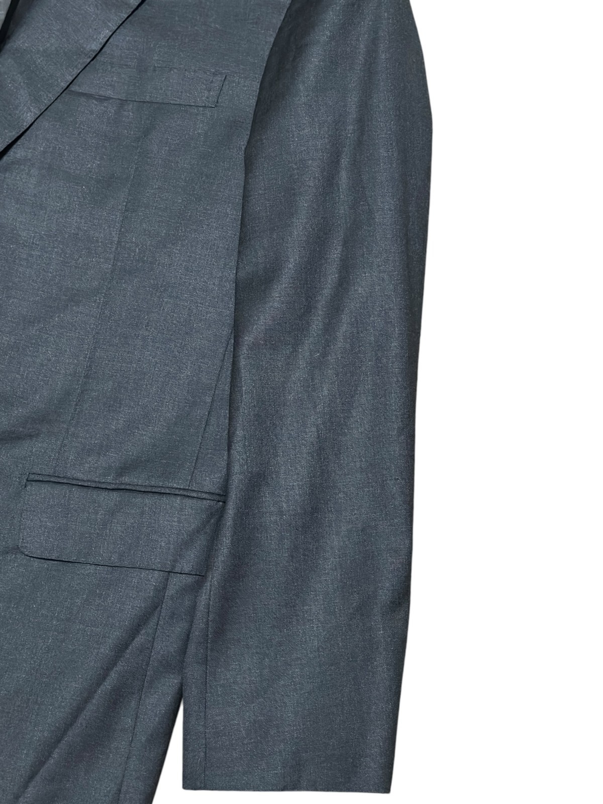 Sartoria Castangia Super 130s Wool Suit Jacket 46R IT 56 Charcoal Gray 2 Button