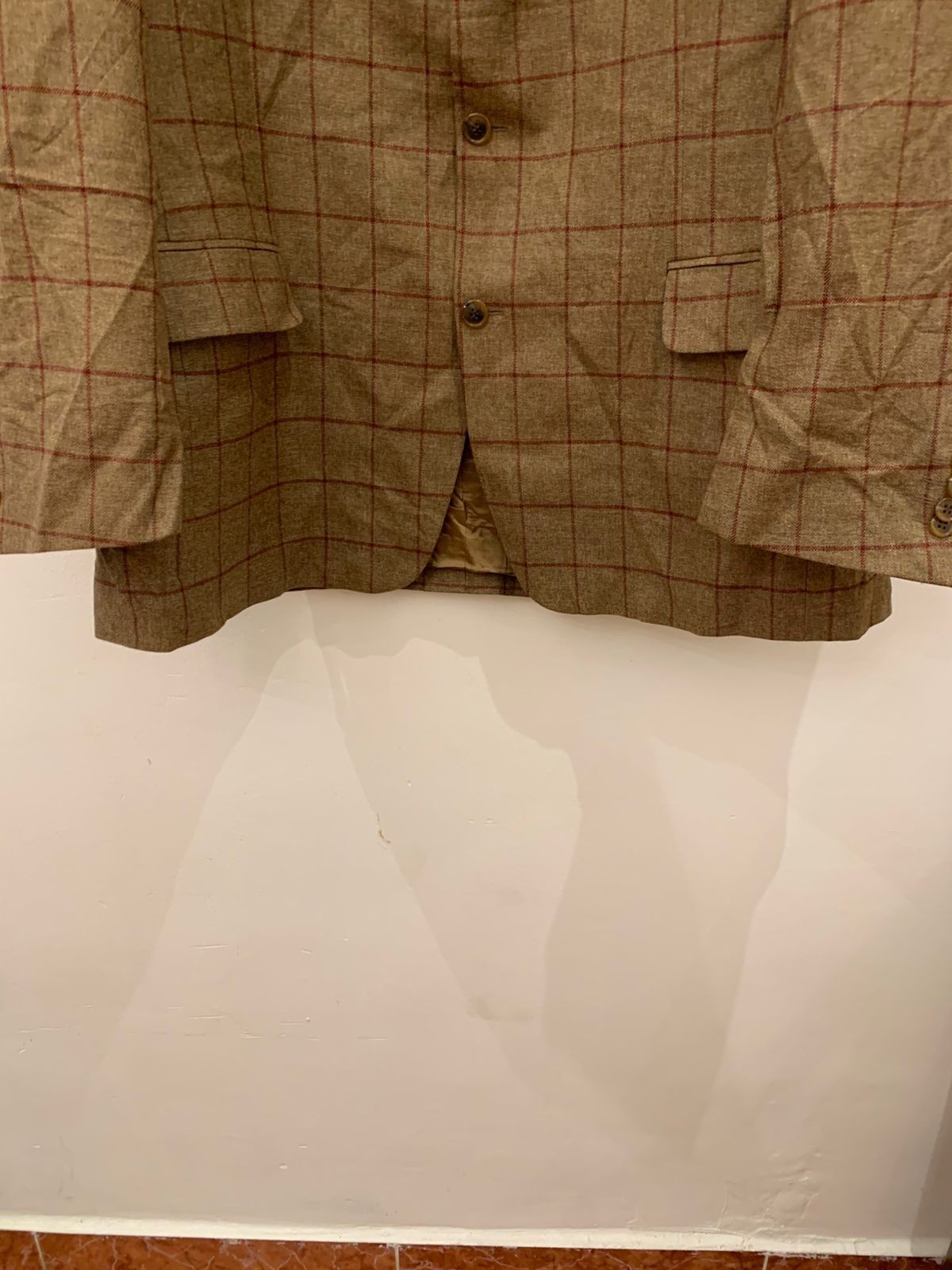 Vintage 100% Zelanzer merino wool Loro Piana windowpane jacket blazer 48R XL