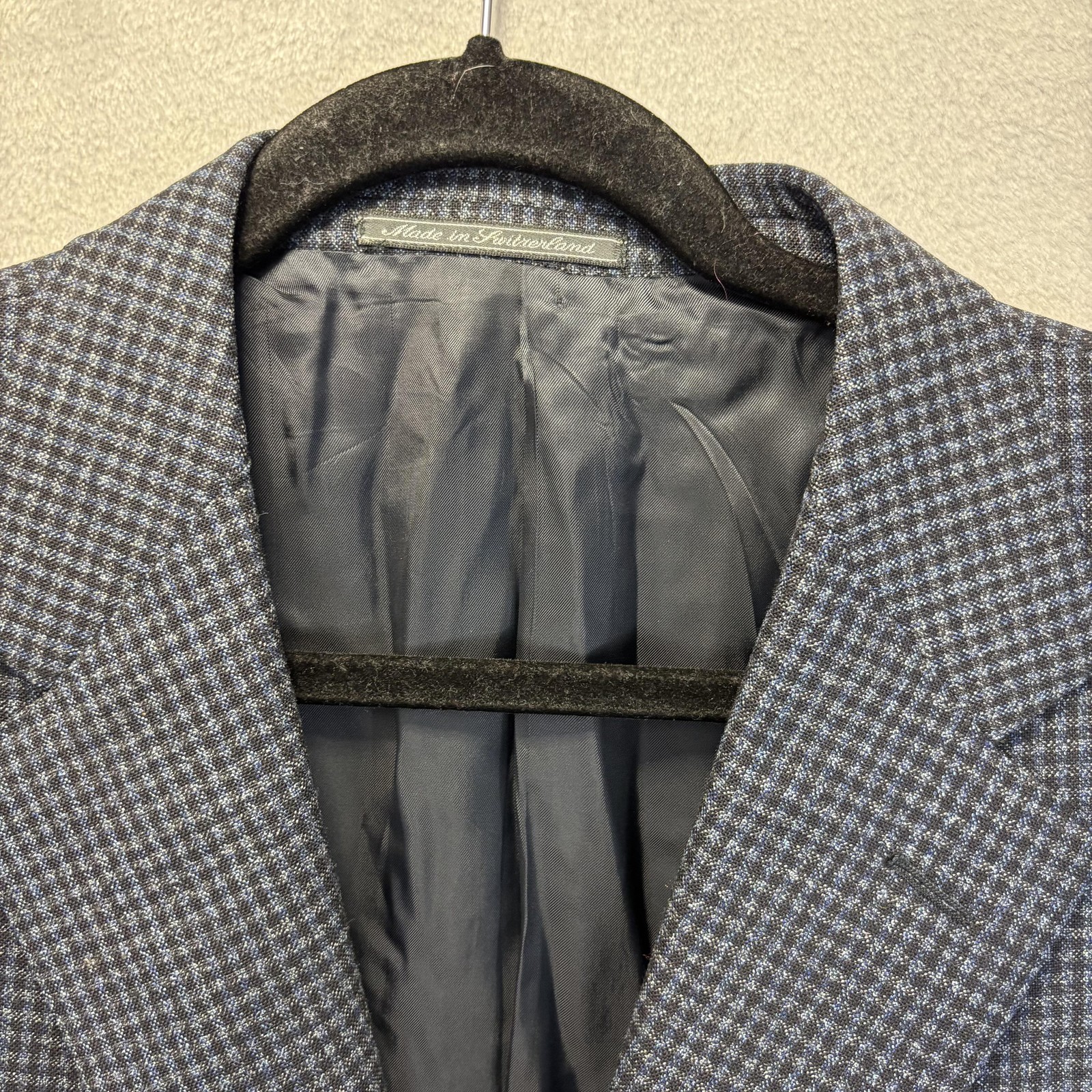 Ermenegildo Zegna Neiman Marcus Wool Blazer Jacket Mens US 46 (IT 56) Blue Check