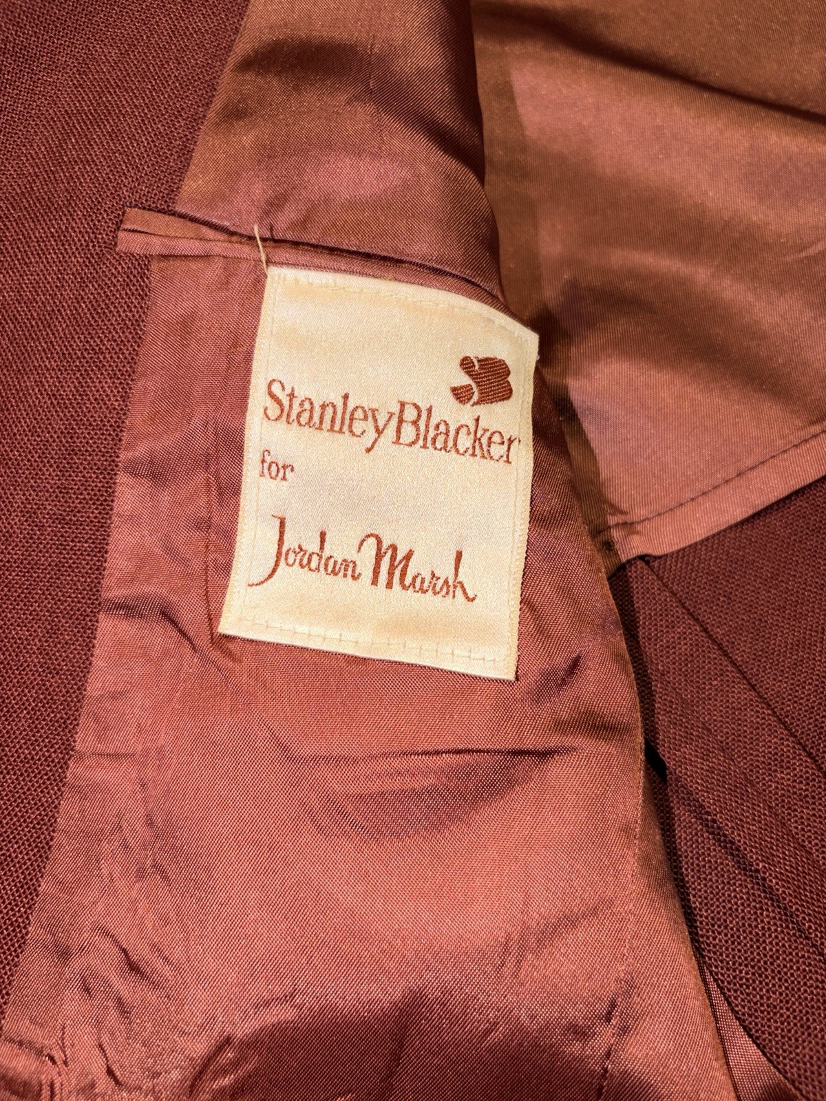 VTG Stanley Blacker for Jordan Marsh Men’s 38S Rust Hopsack Red Sport Coat