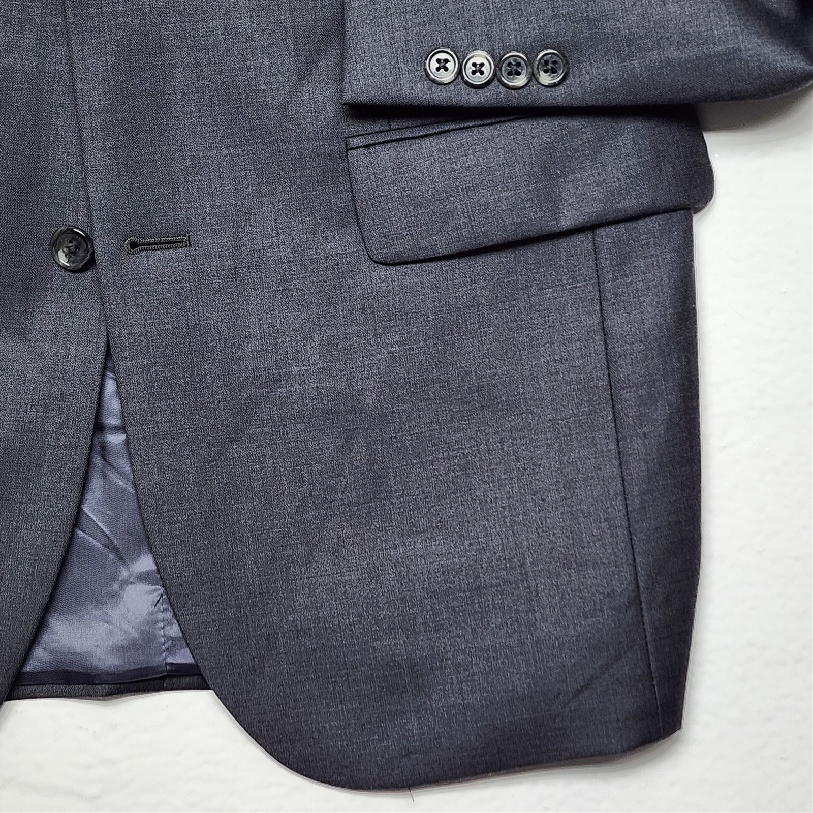 NEW Jos A Bank 38L 32×32 Gray 100% Wool Light Flannel Tailored CHELSEA Mens Suit