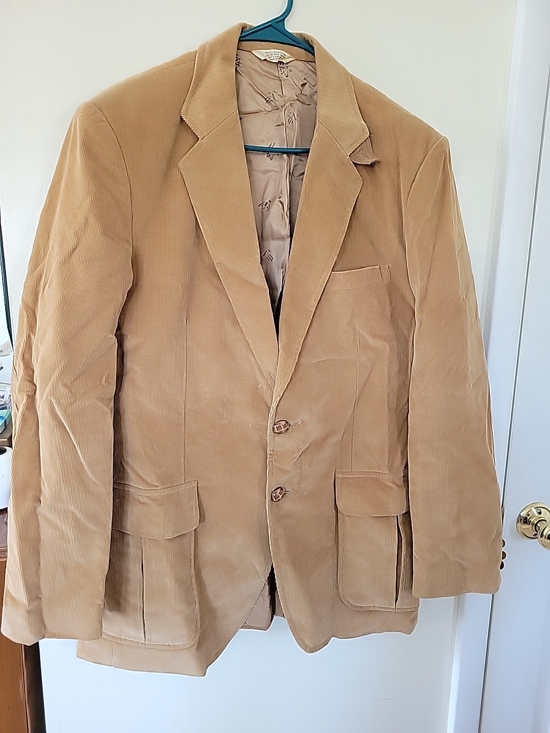 Carl Michaels Jacket Mens 44 Preppy Retro Corduroy Brown Elbow Patches
