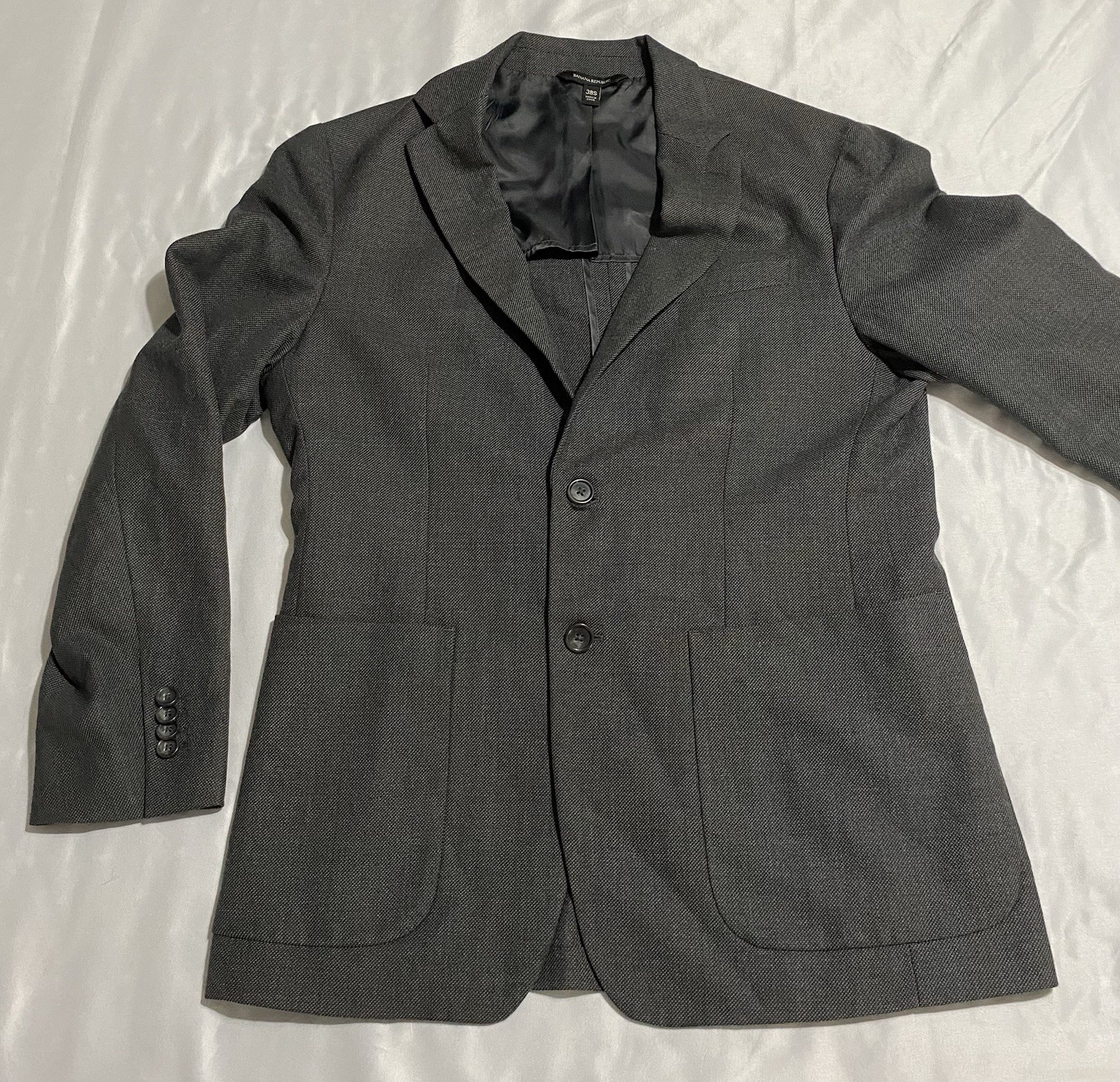 Banana Republic Men’s Slim Fit Wool Blend Unstructured Blazer Dark Gray 38S