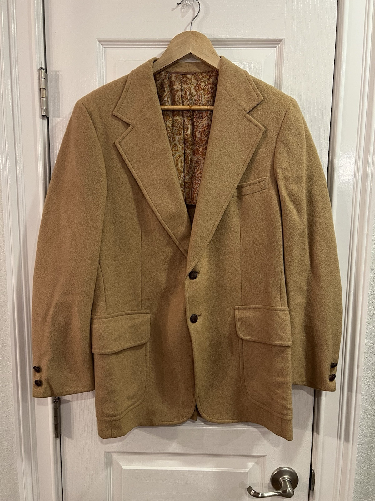 Carlton’s Inc. Mens Blazer Jacket 100% Camel Hair (See Measurements)