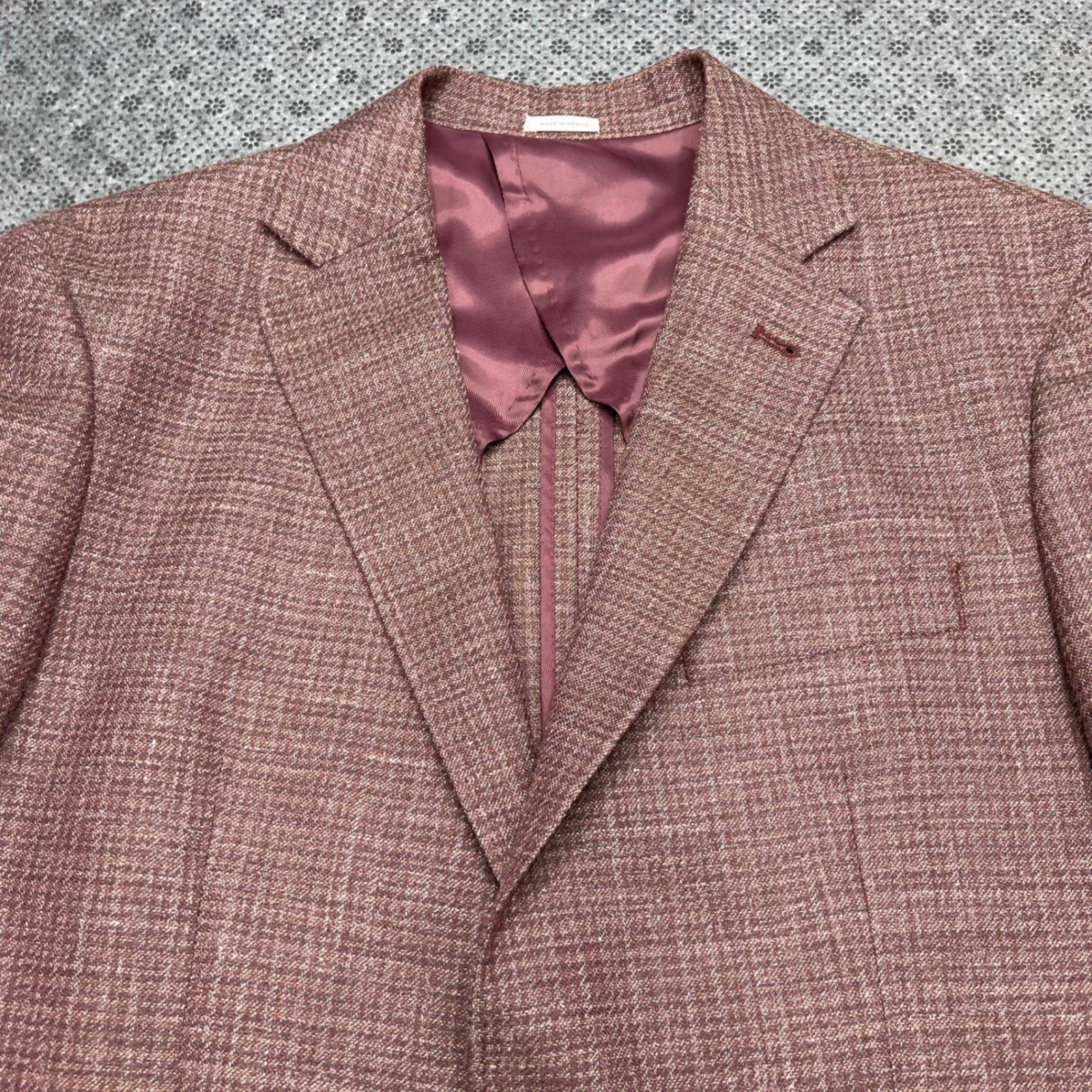 Joseph Abboud San Ildefonso Hamilton Soft Blazer 42S Rose Brown Wool Silk Linen