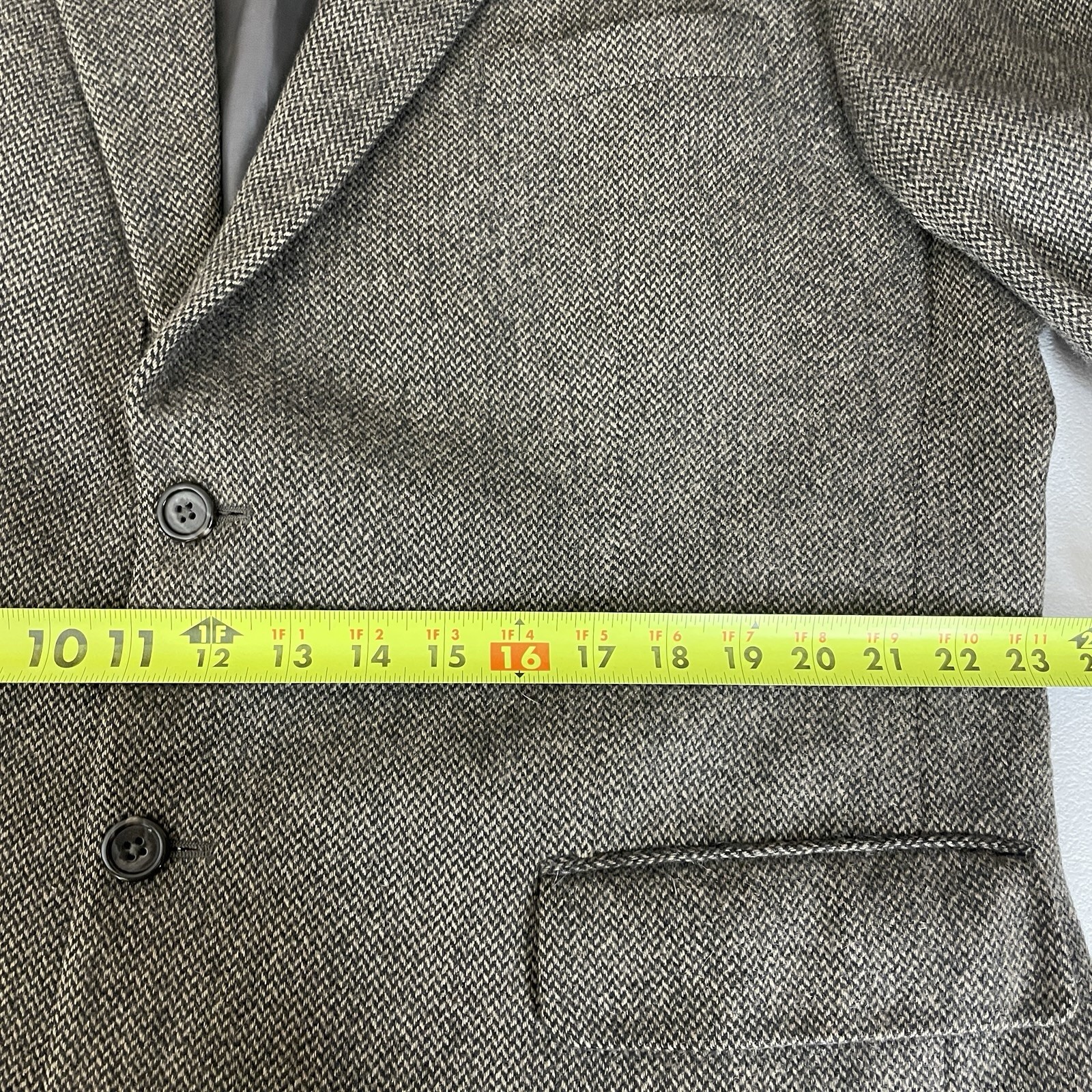 Jos A Bank Sport Coat Mens 46R Gray Brown Crowsfoot Camel Hair Two Buttons