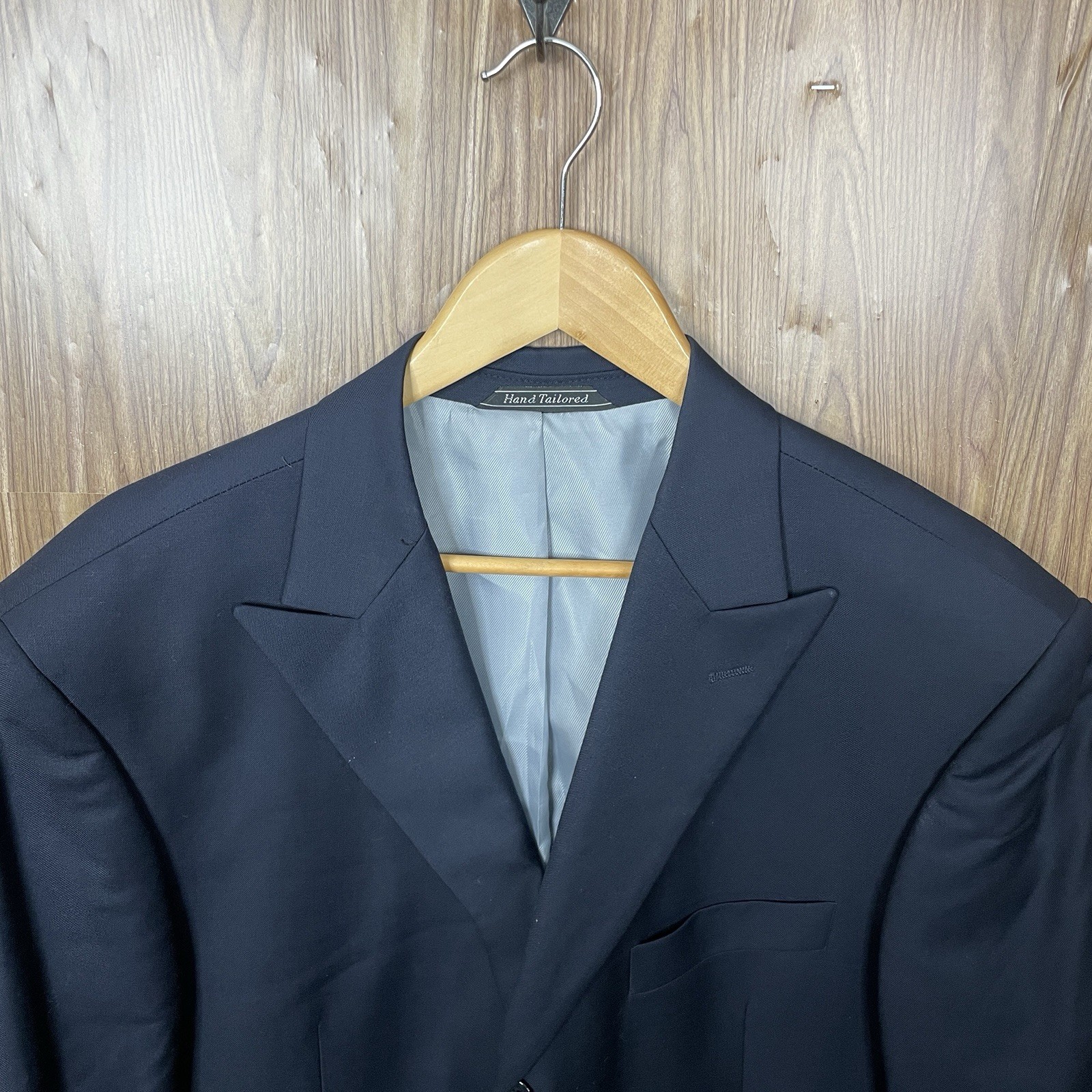 Earvin Magic Johnson Blazer Jacket Mens 44R Navy Blue Super 120s Merino Wool