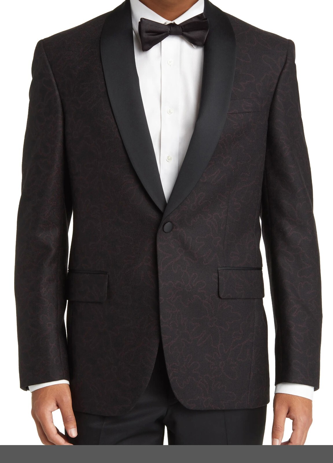 Ted Baker Josh Men’s Wool & Cashmere Tuxedo Jacket Blazer Black Multi Size 42R