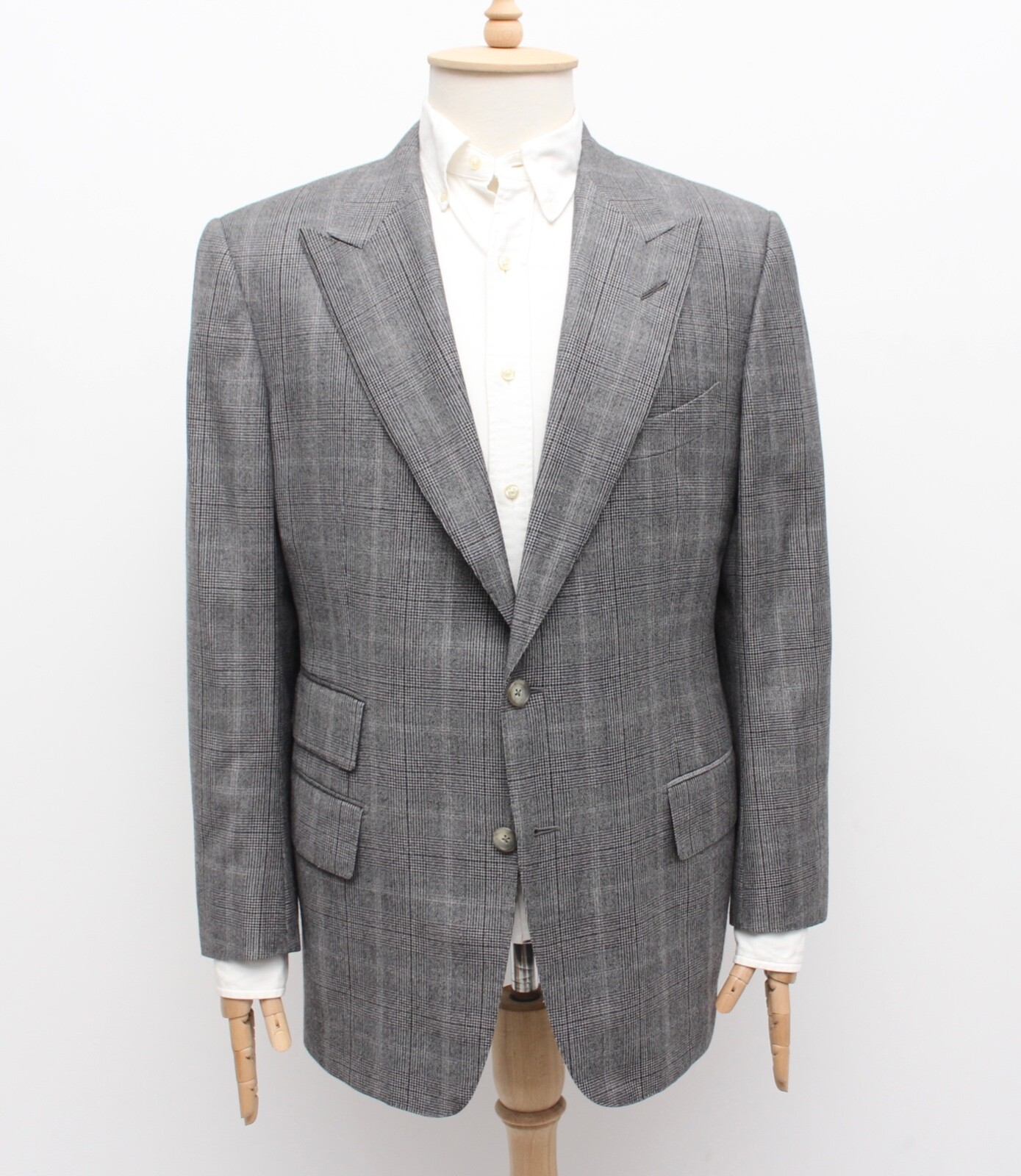 Men’s TOM FORD Wool Silk Plaid Sport Coat Jacket Blazer Size 54 US44 ~L
