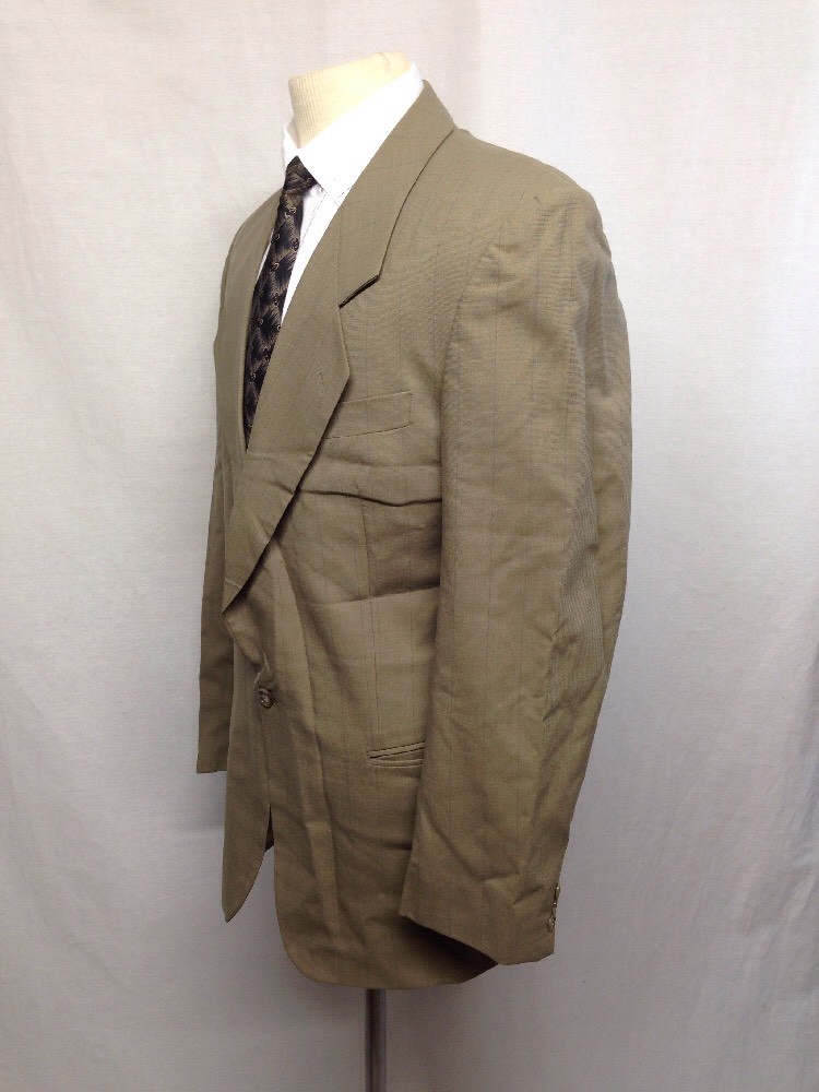 Men’s Brown Pinstriped Suit Jacket By Bagir International 2 piece suit Size 42L