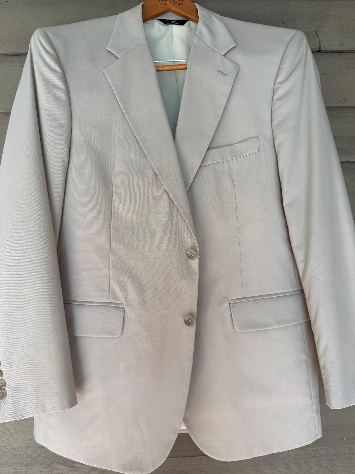 Brooks Brothers 346 Tan 2 Button Dartmouth Blazer 41 REG Cotton Stretch Prep EX