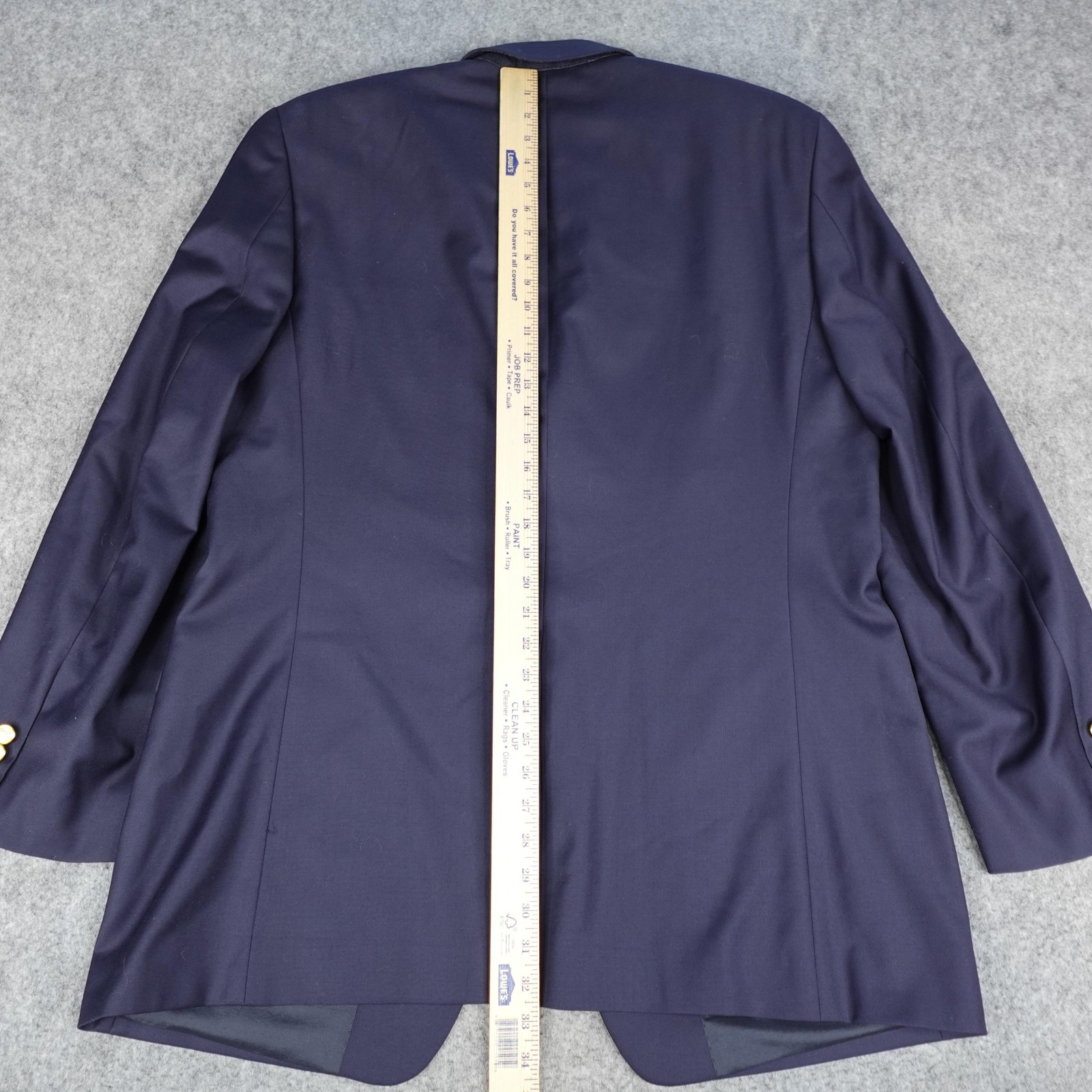 Ralph Lauren Blazer Mens 44L Navy Blue Sport Coat Jacket Wool Gold Button 44 LRL