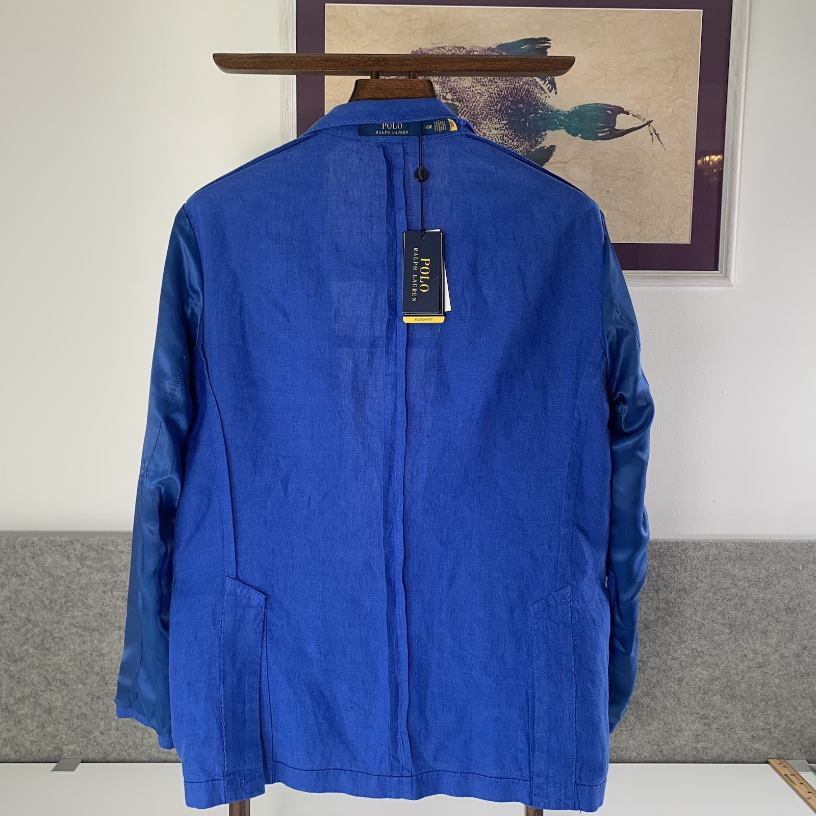 Polo Ralph Lauren Linen Blazer Men’s 40R Unstructured Modern Iris Blue NEW