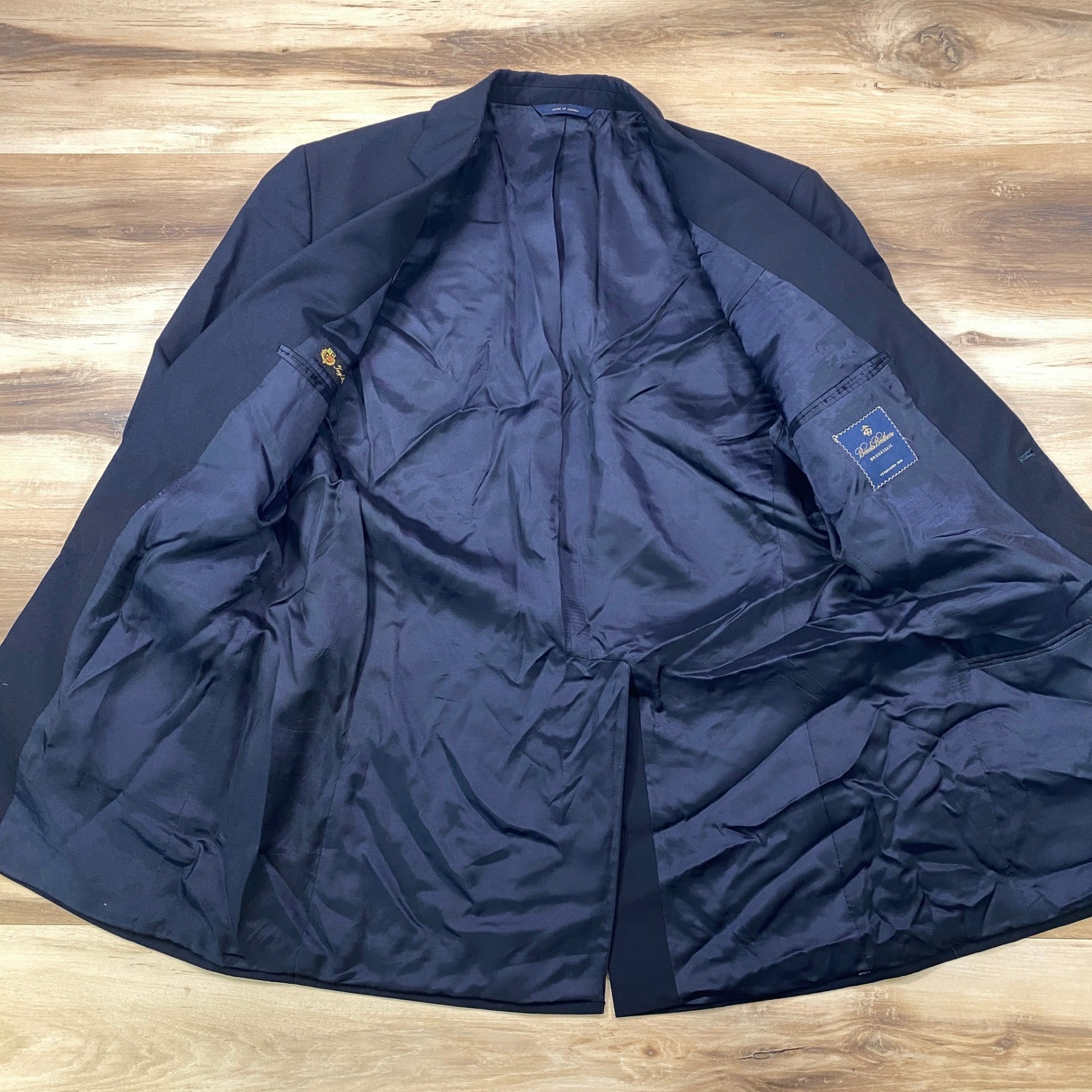 Brooks Brothers Blazer Men 40L Heritage Loro Piana Wool Classic Navy Gold Button