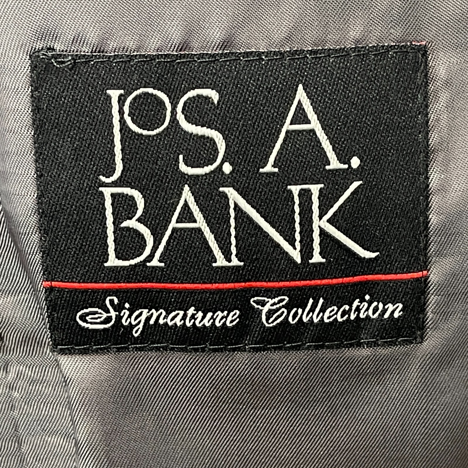 Jos A Bank Sport Coat Suit Jacket Mens 35R Gray Black Check Silk Wool Blazer