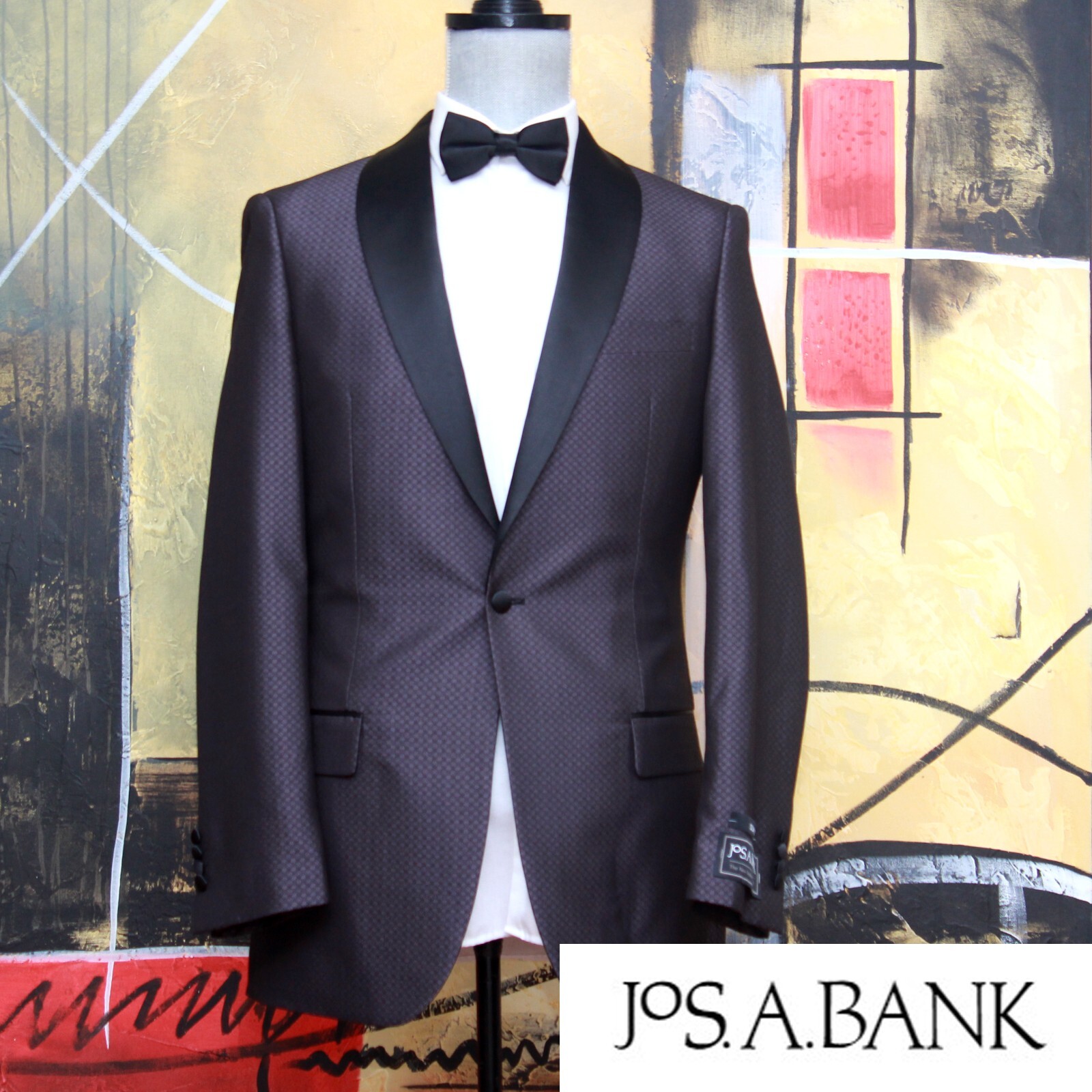 Jos A Bank Slim-Fit Jacquard Dinner Jacket Blazer 42R C070569