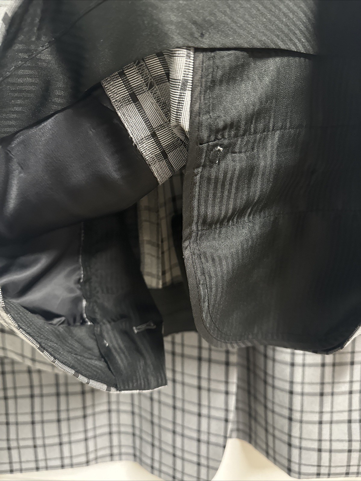 Fortino Landi Men’s Black Plaid Checks 3 PCs Suit Jacket Pants And Vest