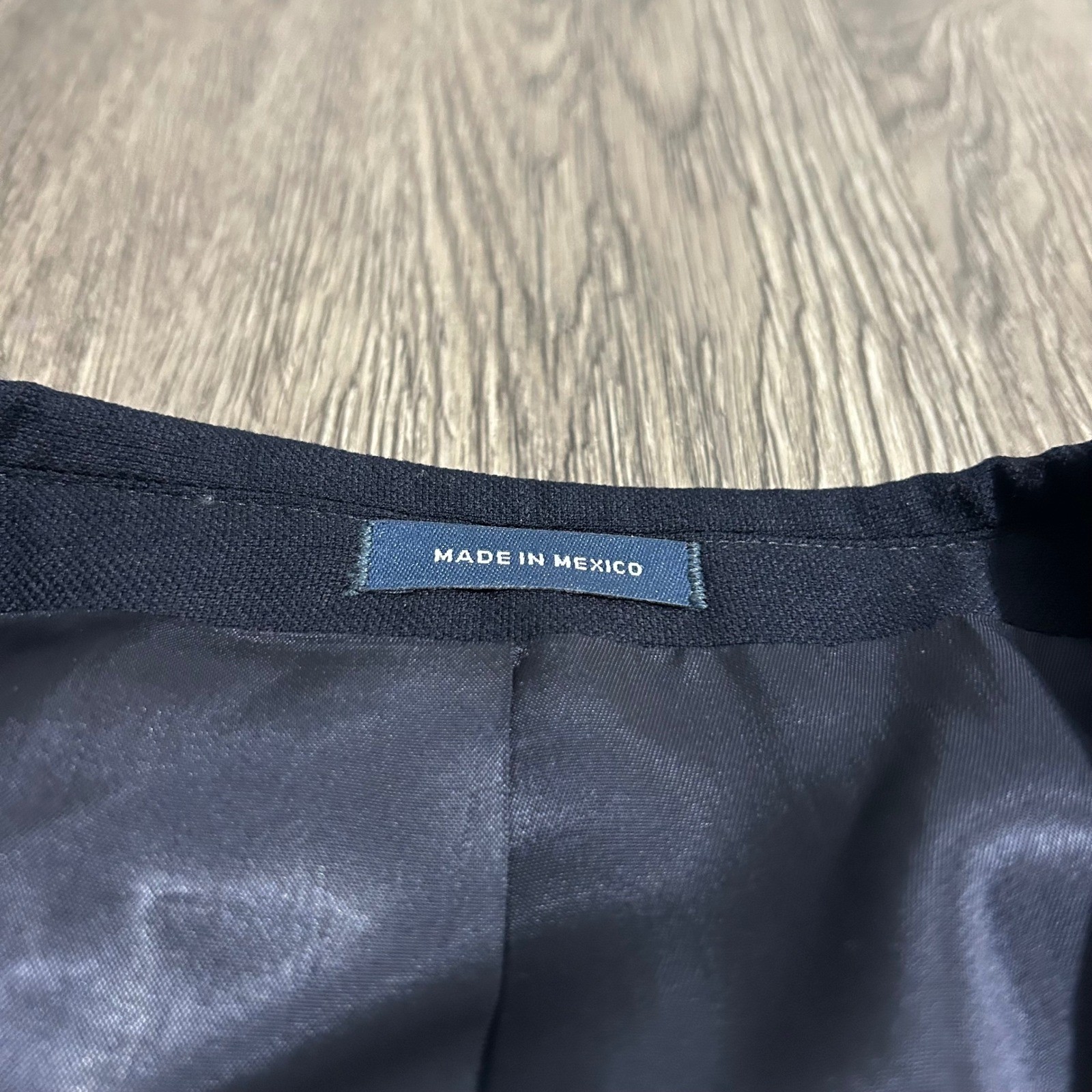 Stafford Hopsack Blazer 46R Navy Classic Fit Wool Blend Stretch Gold Buttons New
