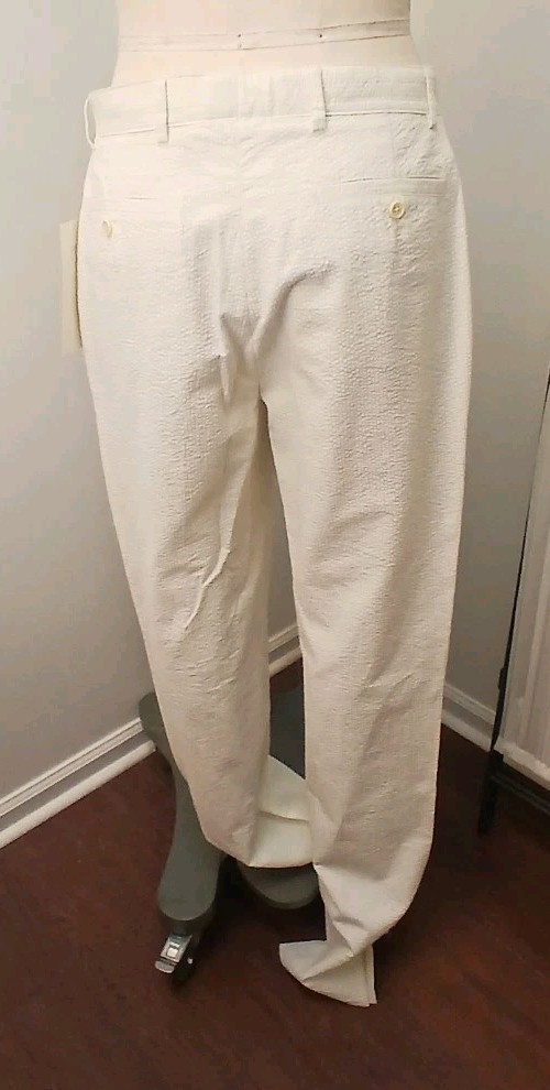 J. Peterman 100% Cotton Seersucker Suit White