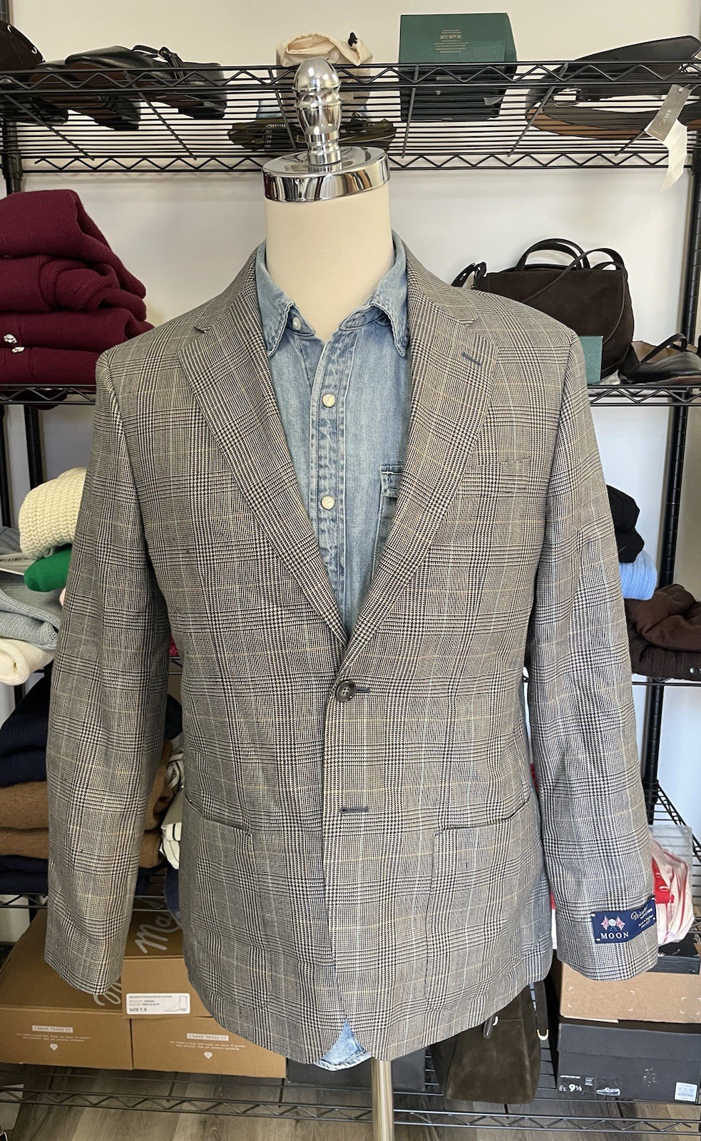 J CREW Blazer in English wool-linen blend in Blue Grey Glen 40 R NWT $398 CF207