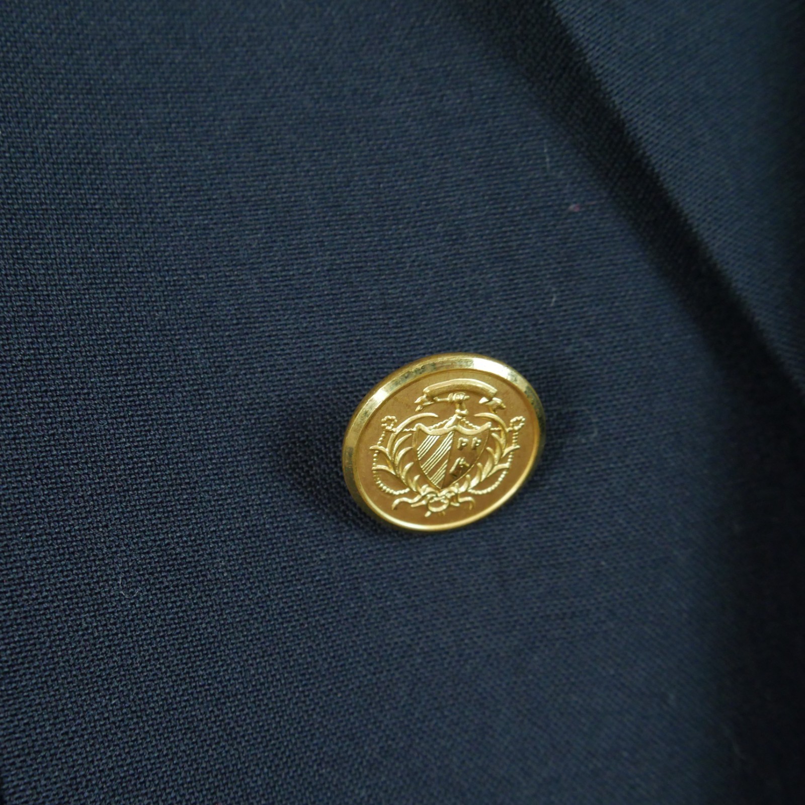 Vintage 90s Navy Blue Blazer 40L Double Breasted Jacket Evan Picone Preppy