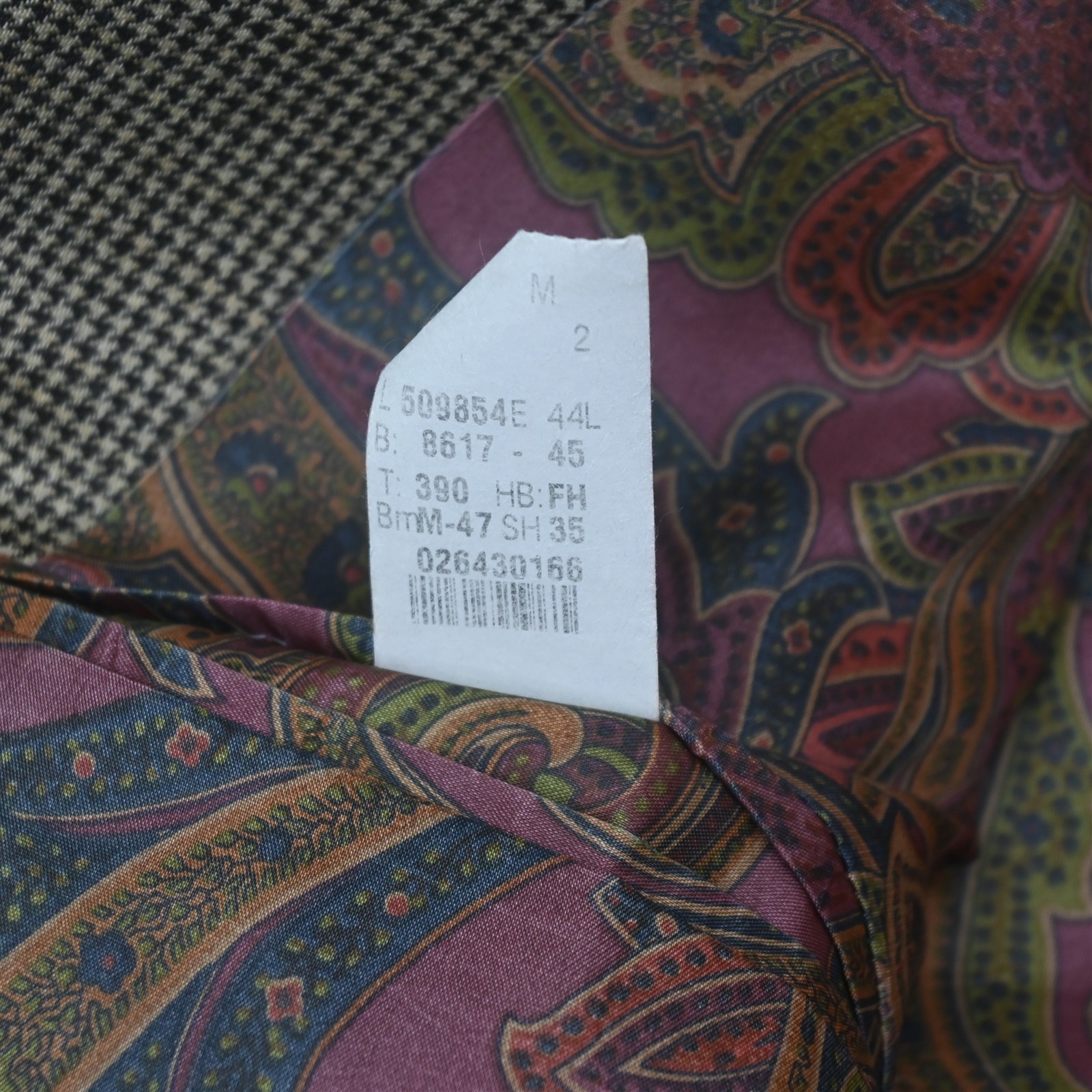 Lauren Ralph Lauren 44L 36×34 Brown Houndstooth 100% Wool Flannel Mens Suit