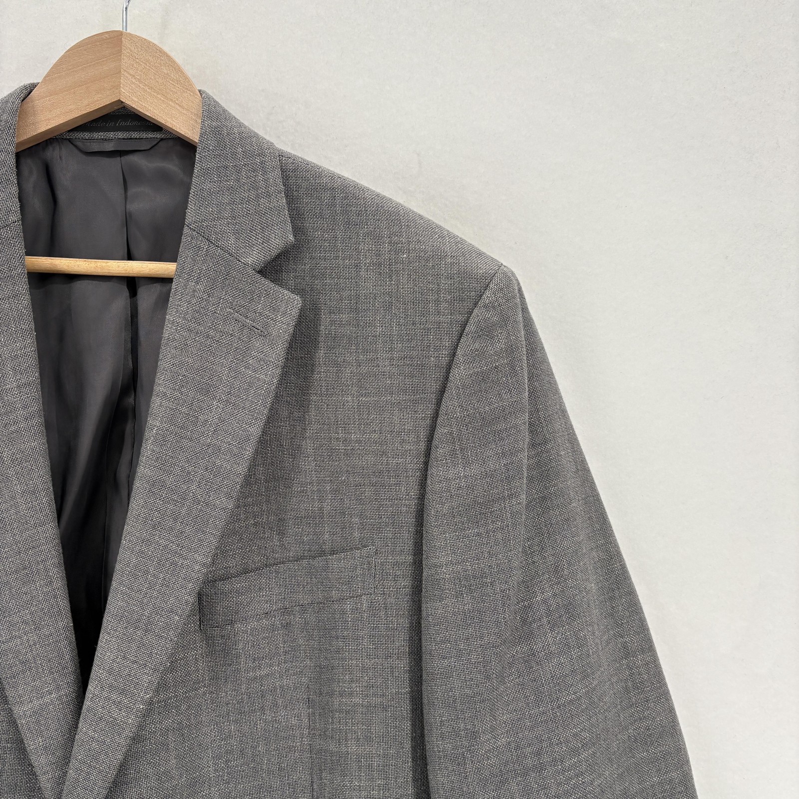 Lauren Ralph Lauren Blazer Mens 44R Gray Poly Rayon Linen Sport Coat Jacket