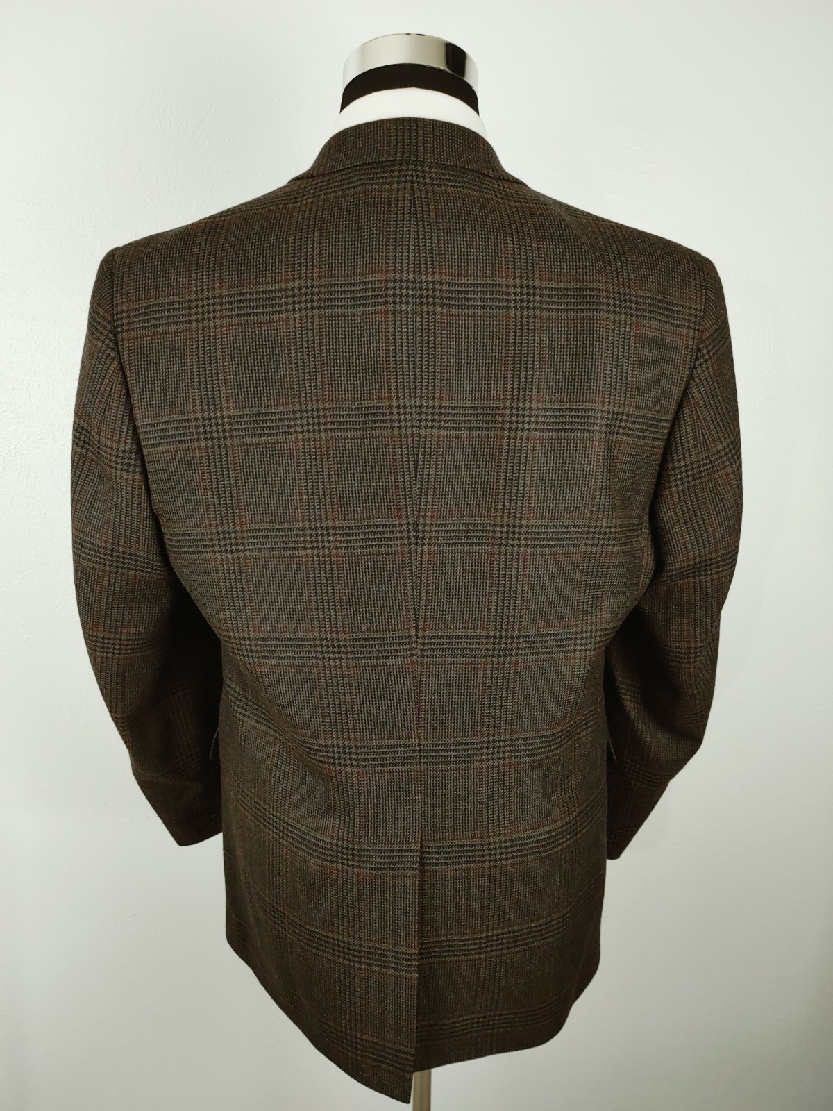 Jos. A. Bank Mens 42R Dark Brown Glen Plaid Check Tweed Blazer Sport Coat Jacket