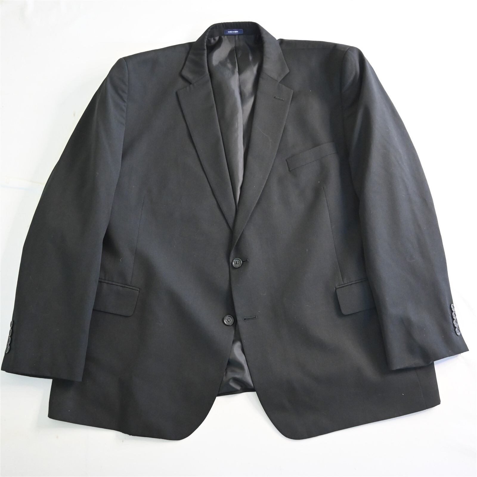 Stafford 52R Black Travel Suit Seperate WoolMens Blazer Suit Jacket Sport Coat