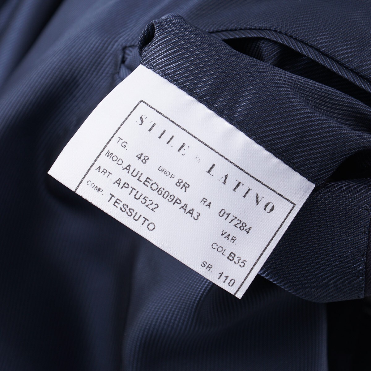 Stile Latino Napoli Trim-Fit Solid Navy Blue Extrafine Wool Suit 38R (Eu 48) NWT