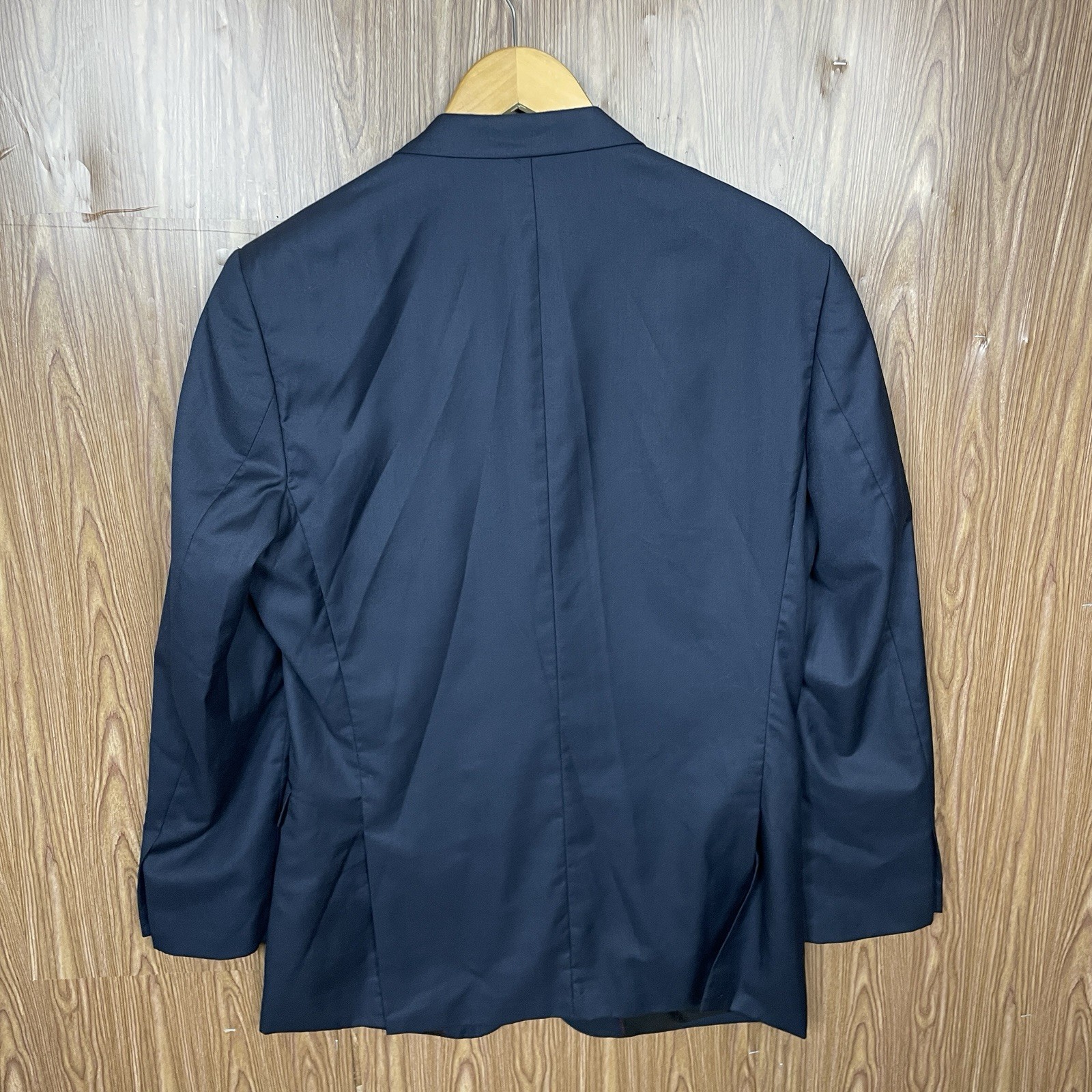 Loriano 2 Piece Suit Mens 40R 34×31 Blue Solid Poly Rayon Wool Double Vented