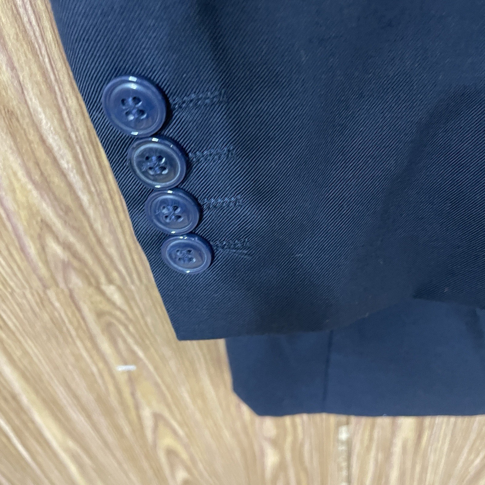 Loriano 2 Piece Suit Mens 40R 34×31 Blue Solid Poly Rayon Wool Double Vented