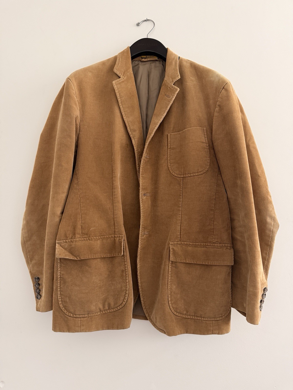 Ralph Lauren Rugby Corduroy Sport Coat Blazer Sz L 100% Cotton RL Europe