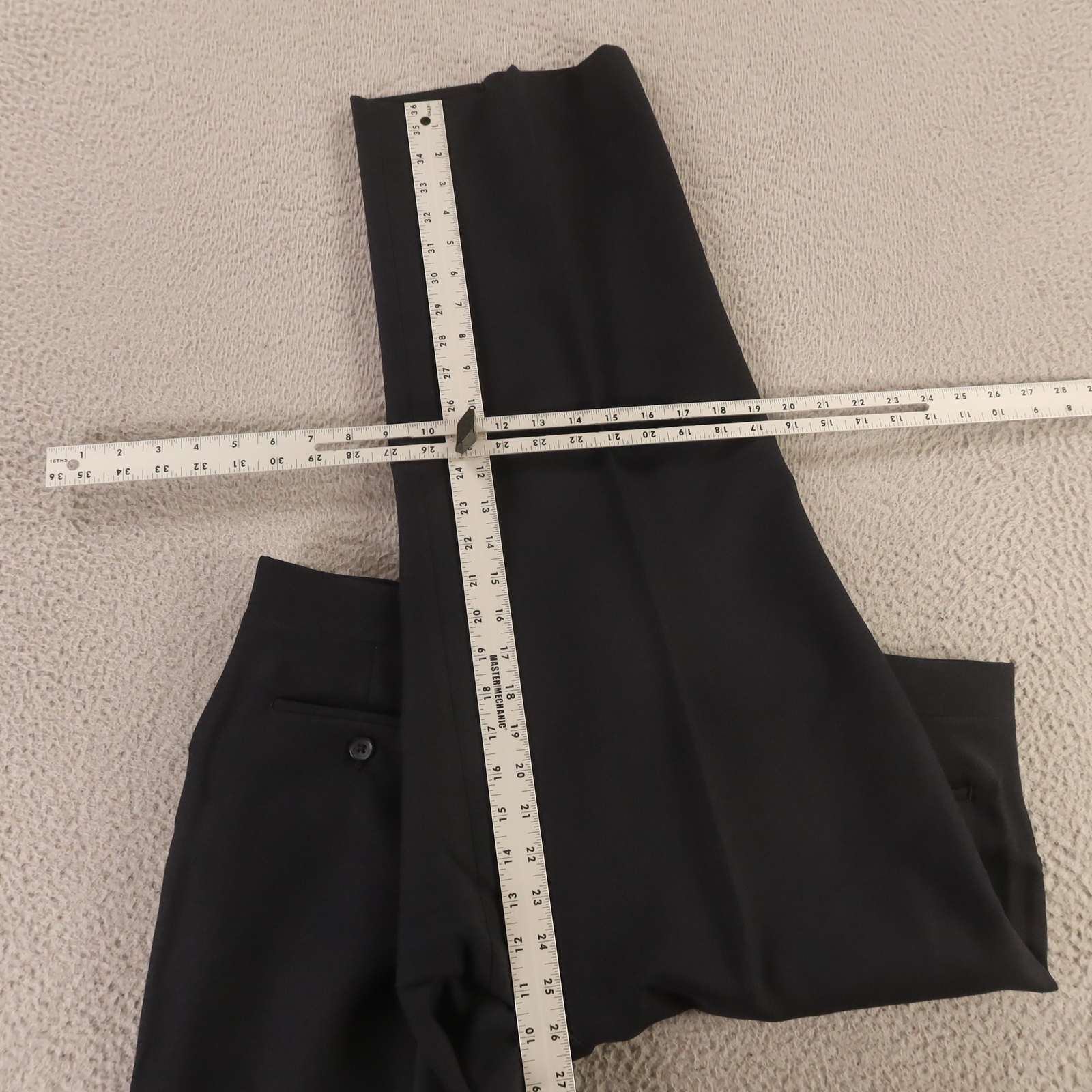 VTG Hopsack Suit L Blue 100% Polyester Jacket Pants Crested Buttons 44S 38×25