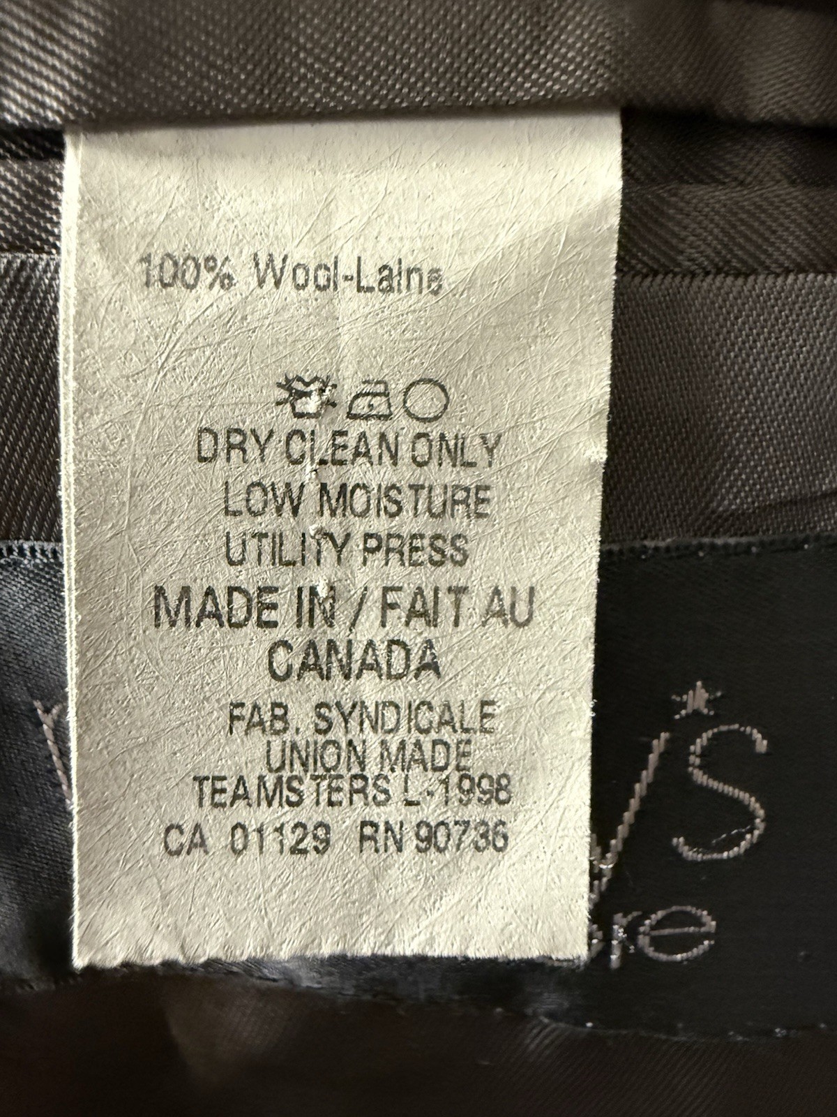Ralph Lauren Men’s Gray Windowpane 100% Wool 2 Piece Suit 42R Made In Canada