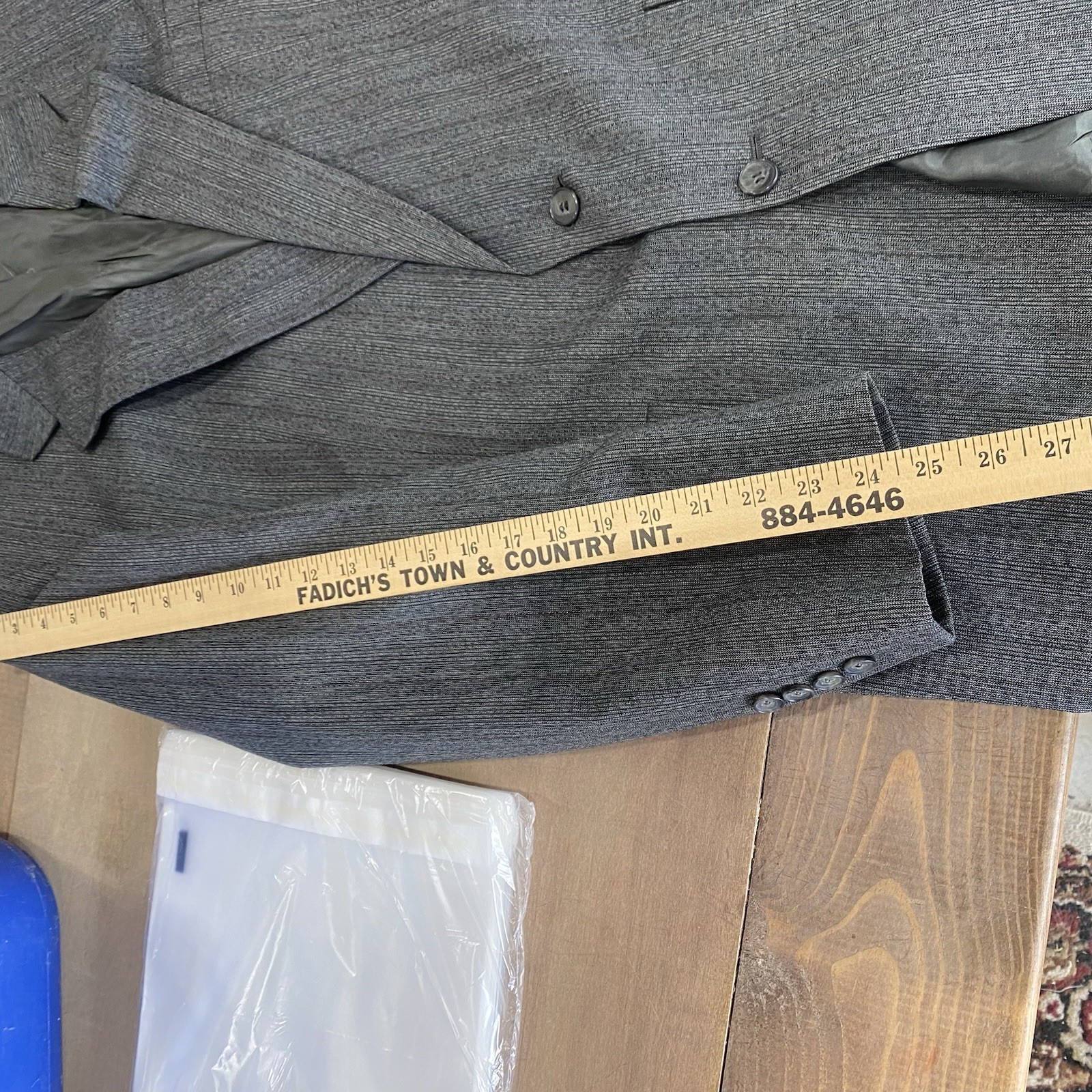 Vintage Christian Dior Monsieur Grey Suit Jacket USA Made Size 44 L Blazer Luxe